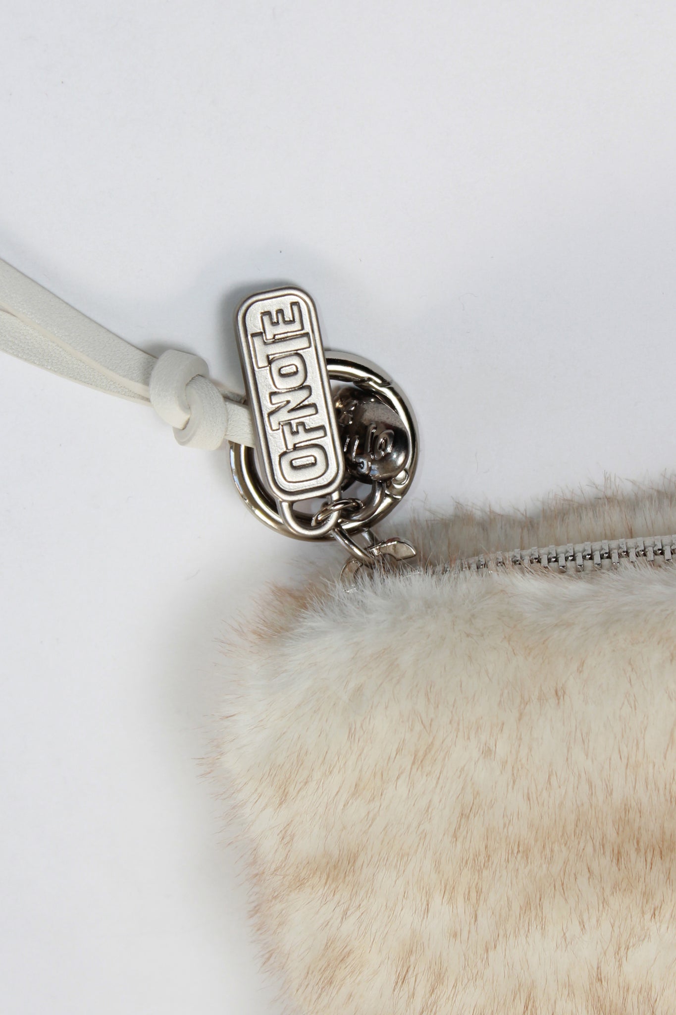 Mink Faux Fur Clutch bag in Ivory