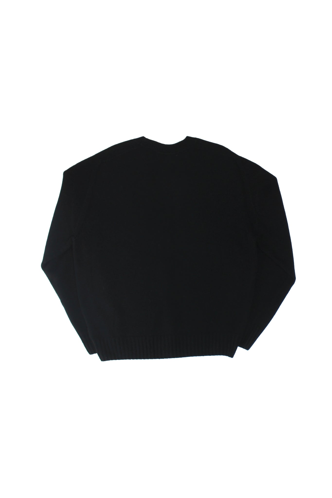 Fine Wool Whole Garment Cardigan in Black