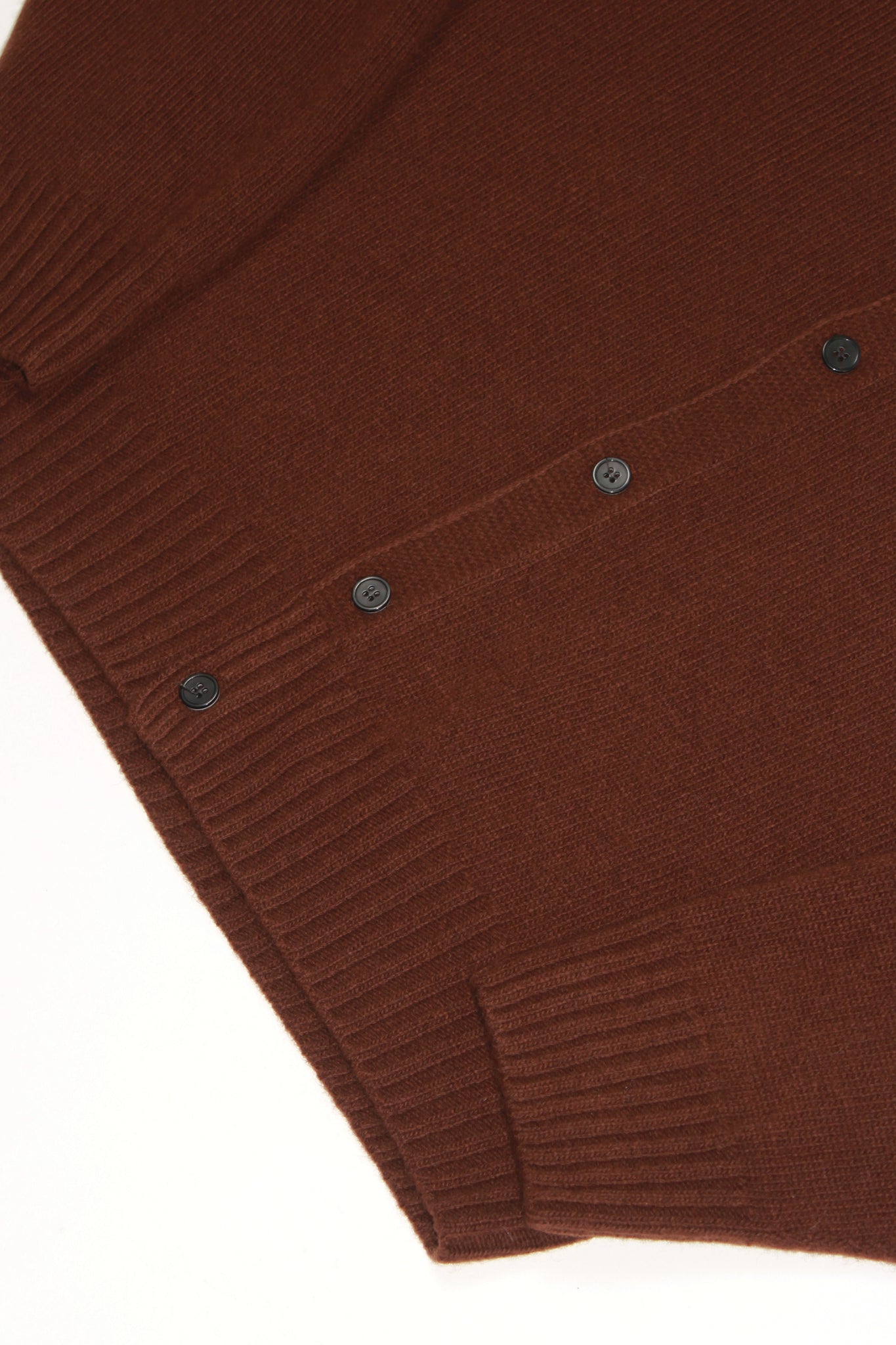 Fine Wool Whole Garment Cardigan in Brown