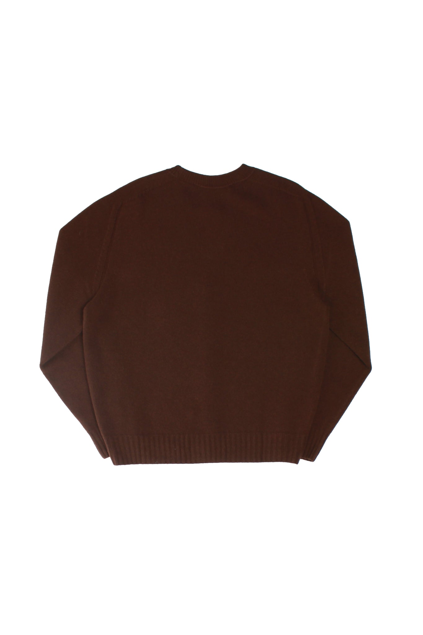 Fine Wool Whole Garment Cardigan in Brown