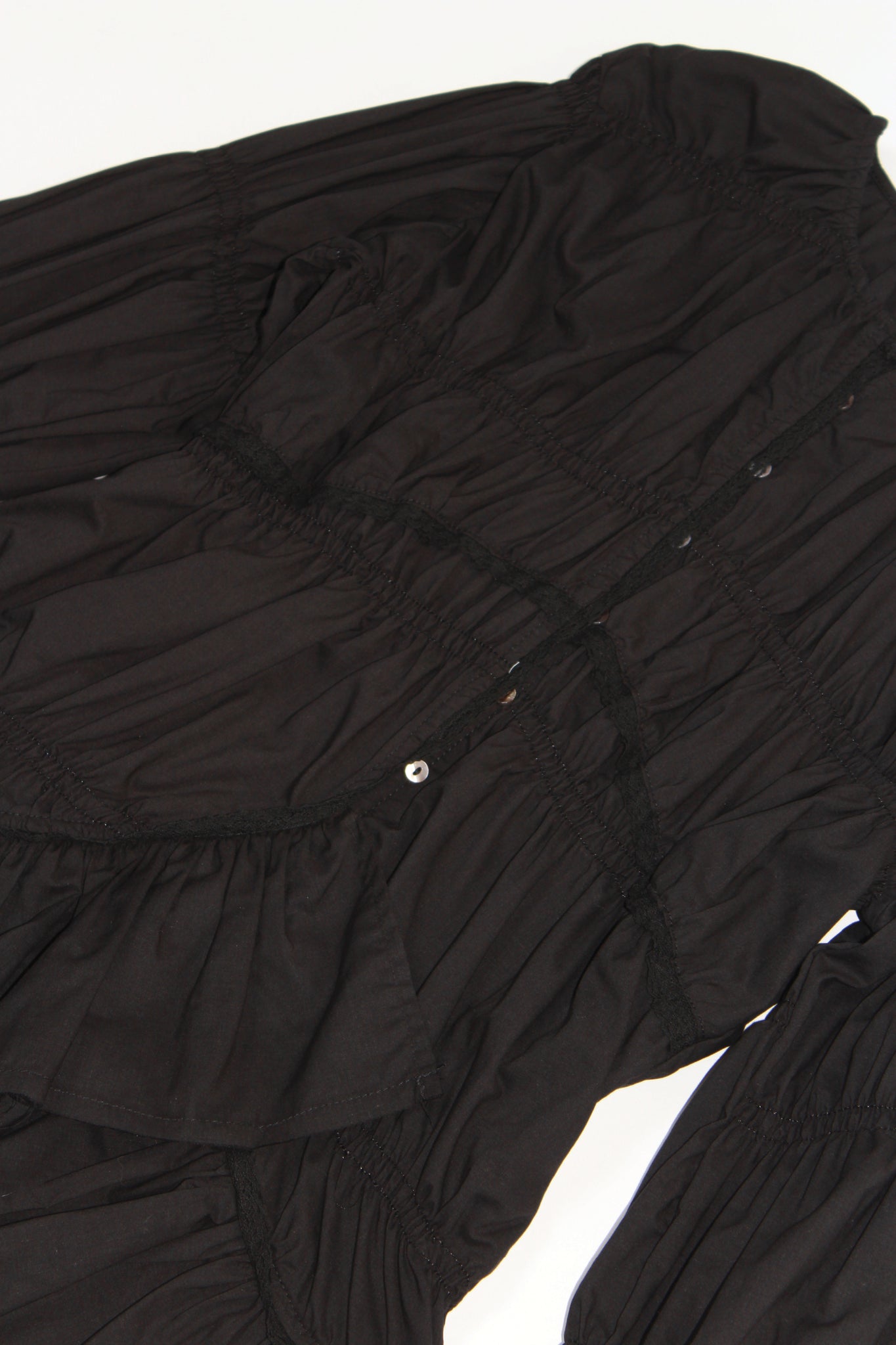 Frill Hem Cardigan in Black