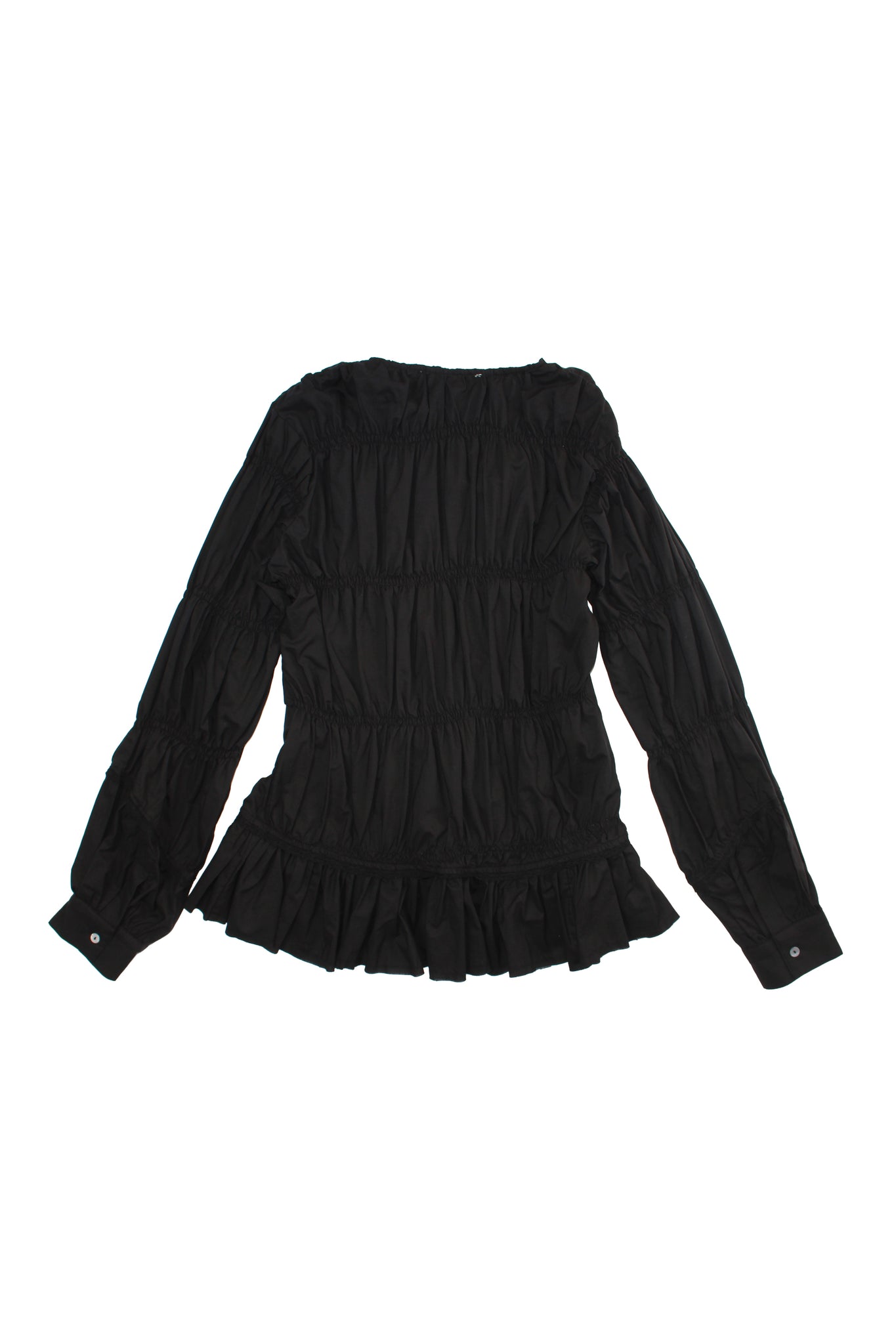Frill Hem Cardigan in Black