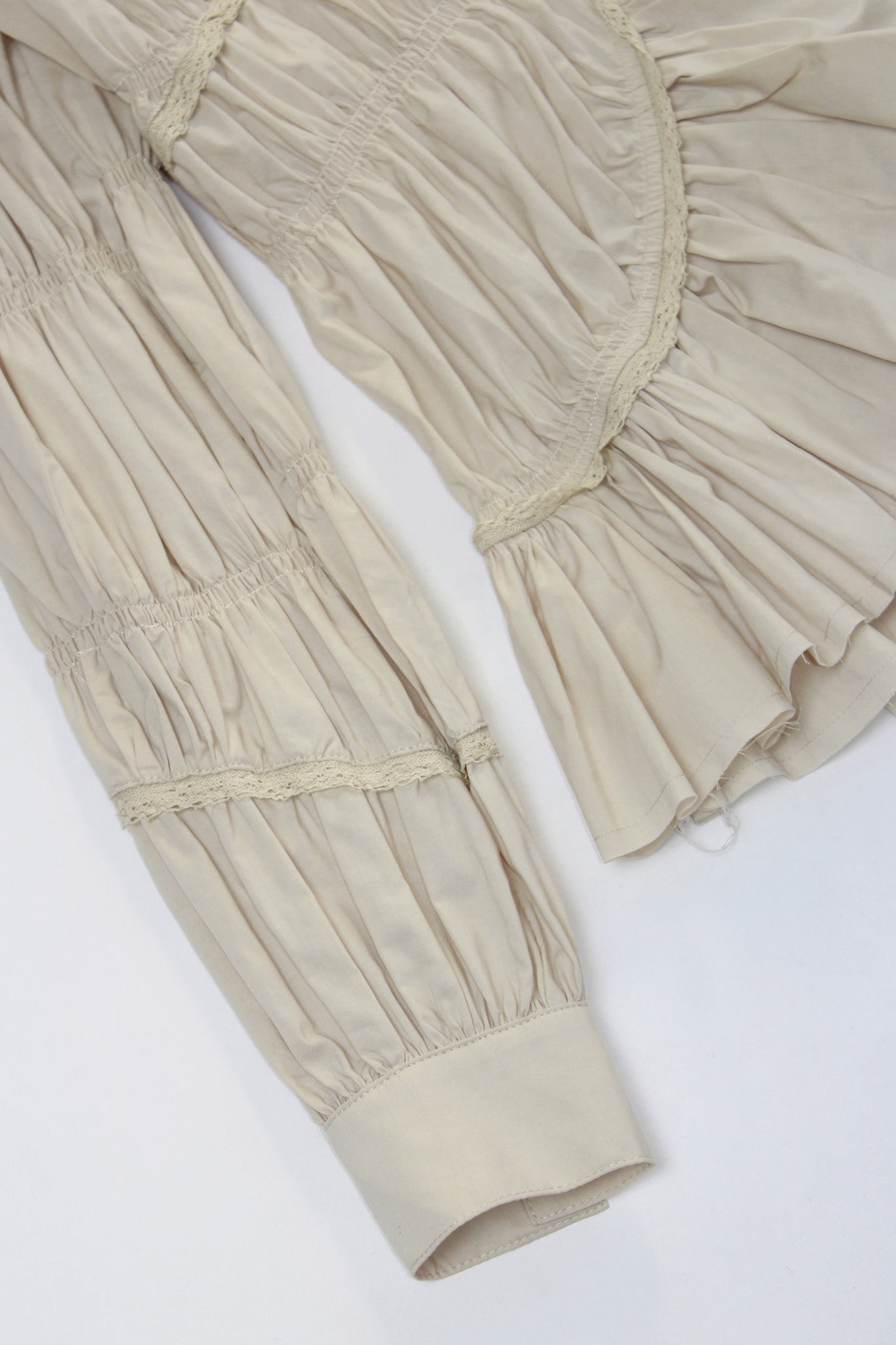 Frill Hem Cardigan in Beige