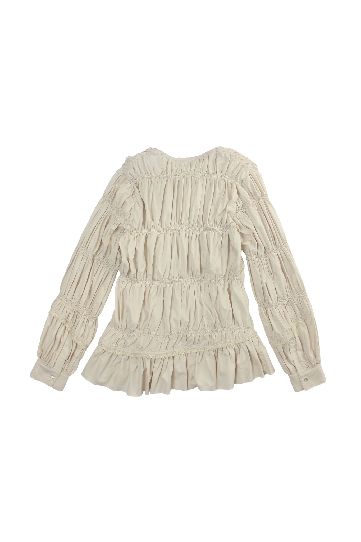 Frill Hem Cardigan in Beige