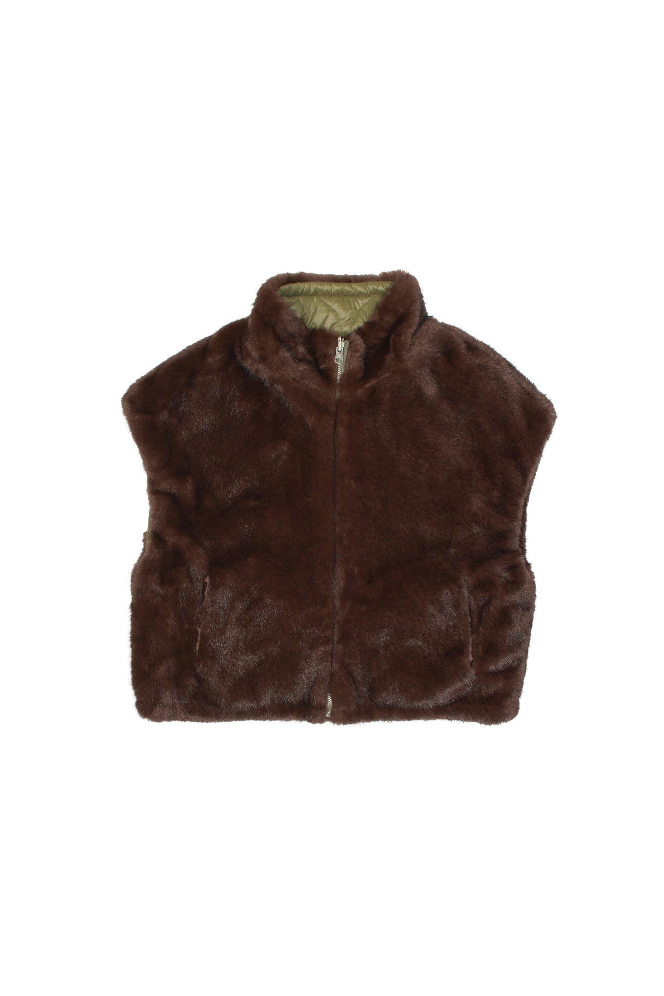 Reversible Quilted Faux Fur Vest