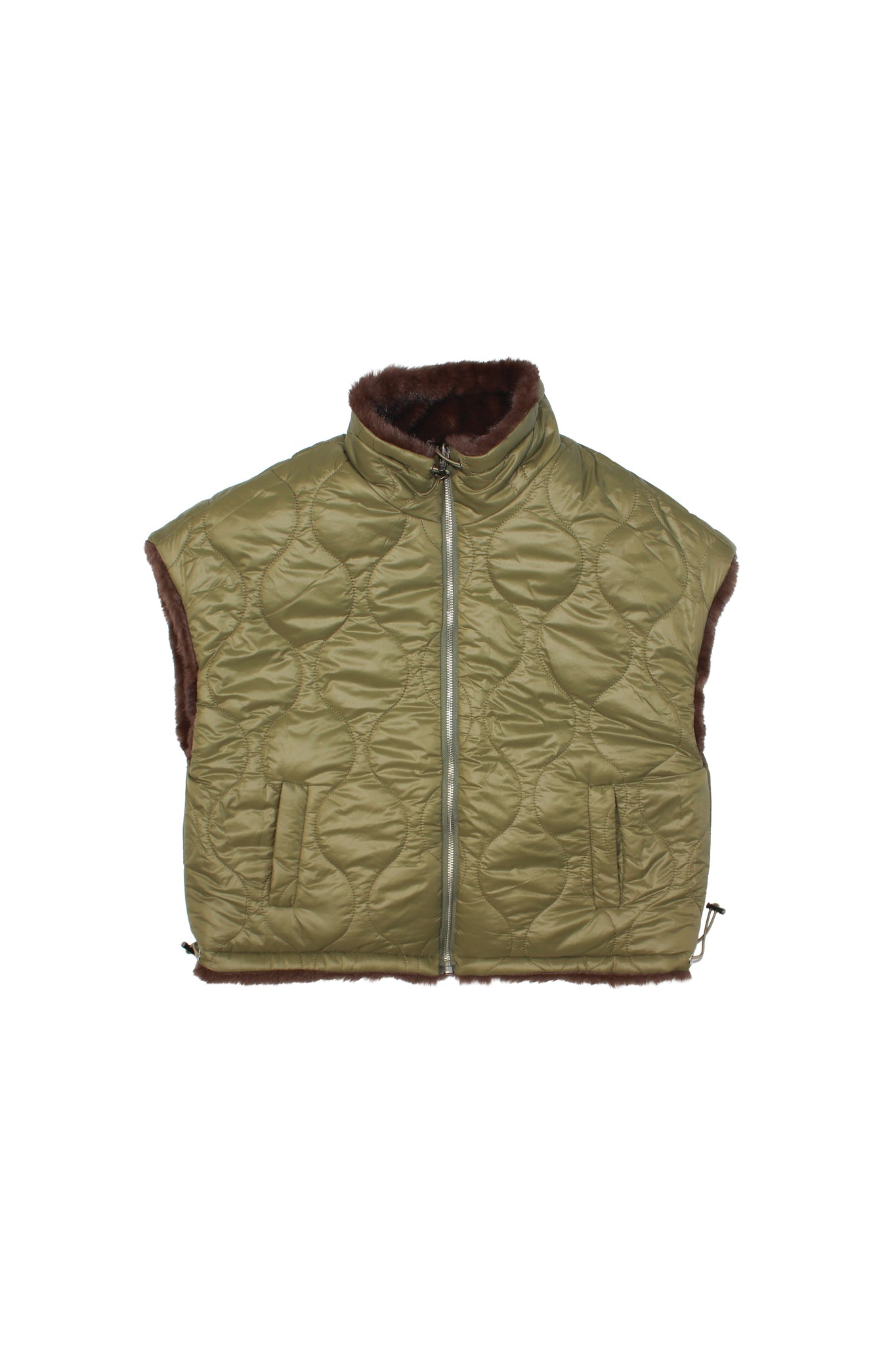 Reversible Quilted Faux Fur Vest