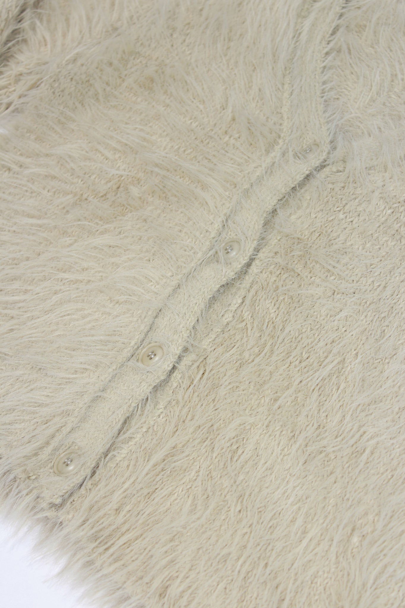 Sandy Faux Fur Cardigan in Light Green