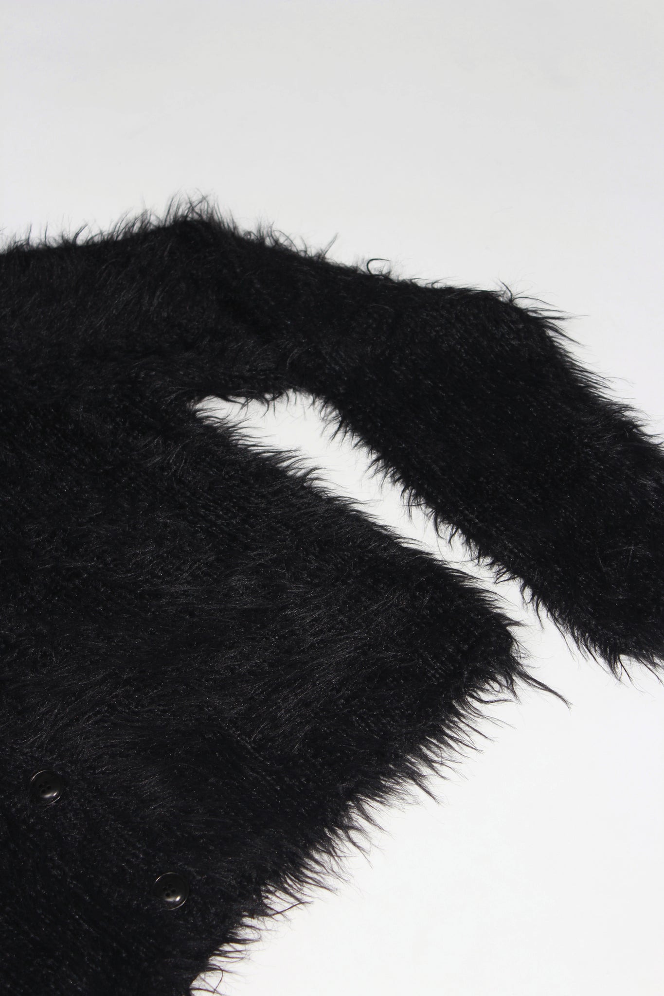 Sandy Faux Fur Cardigan in Black