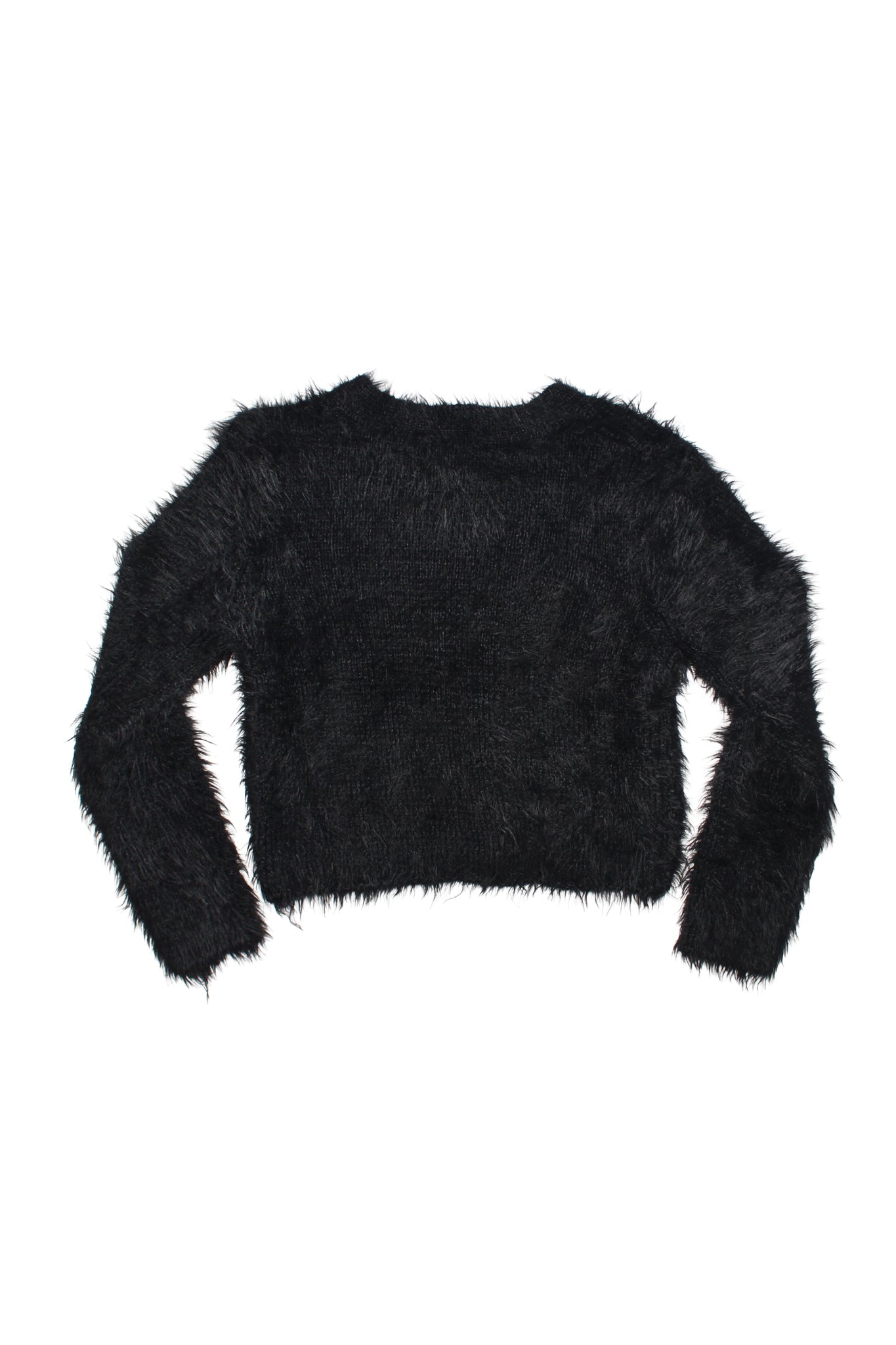 Sandy Faux Fur Cardigan in Black