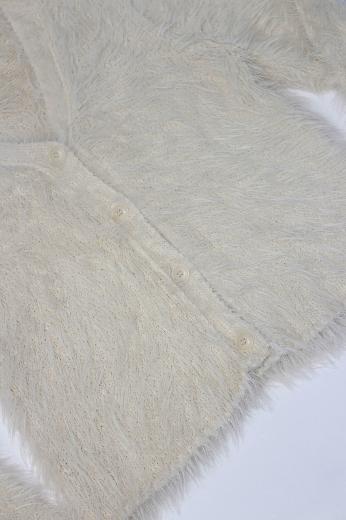 Sandy Faux Fur Cardigan in Ivory
