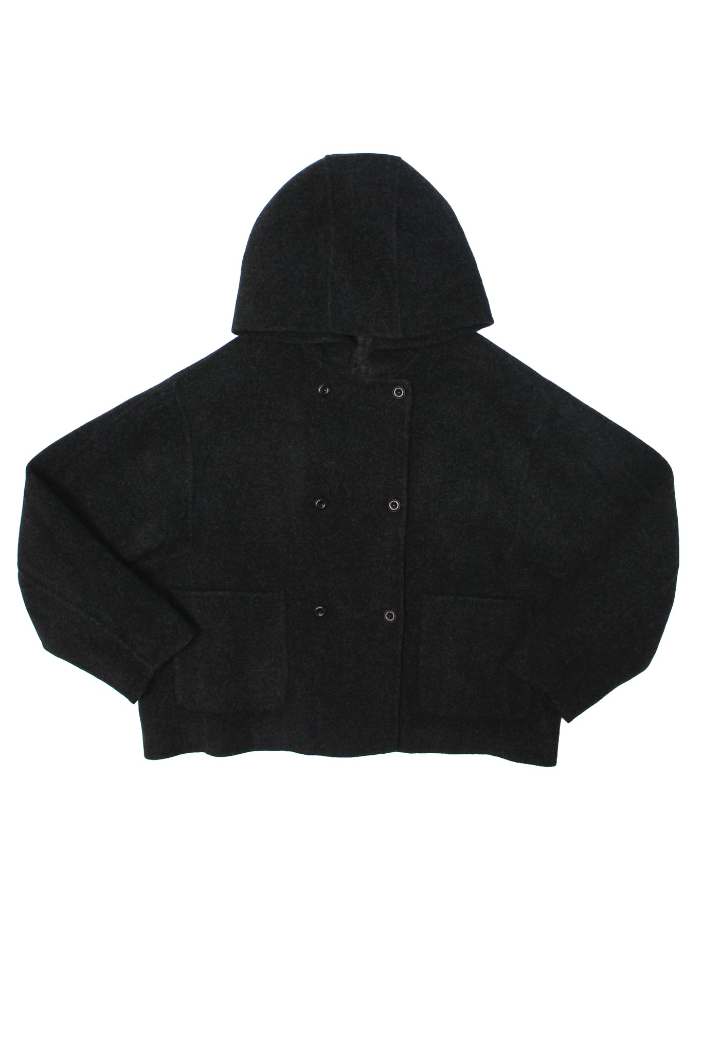 Arc Hood Handmade Coat in Charcoal