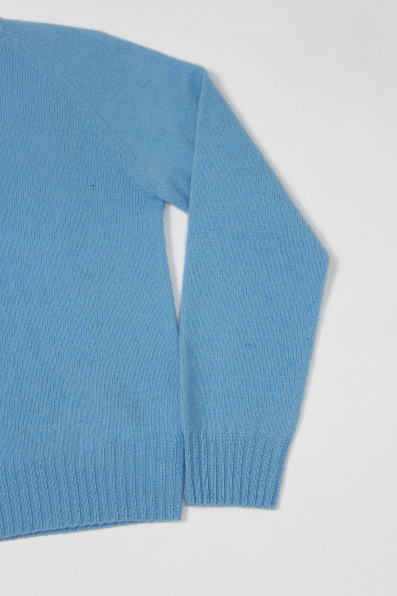 WHOLEGARMENT Mock Neck Wool Sweater in Sky blue