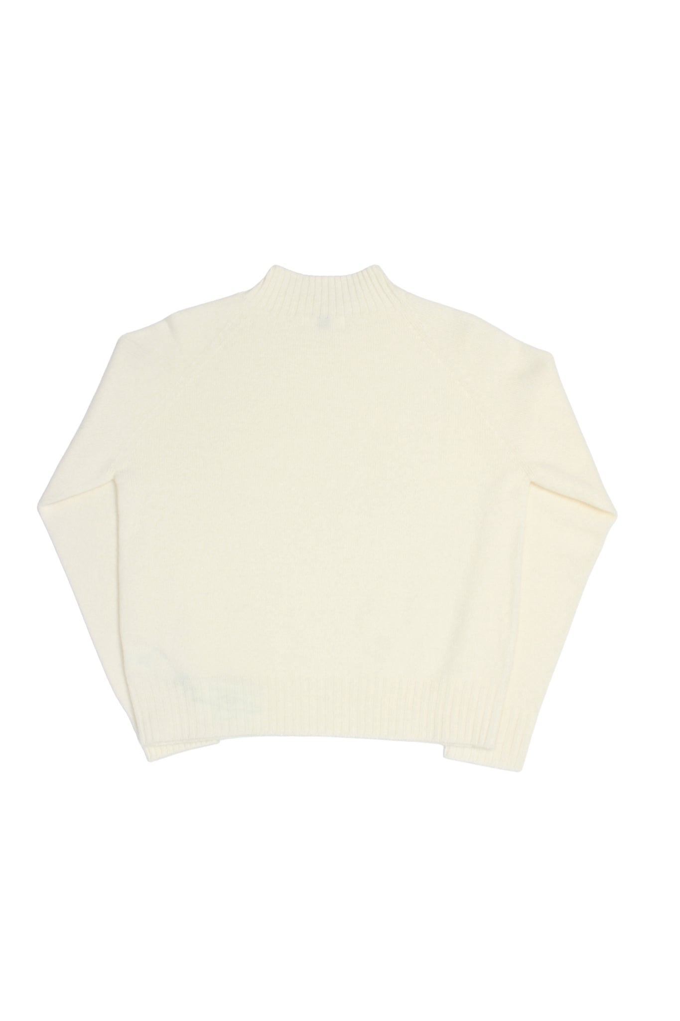 WHOLEGARMENT Mock Neck Wool Sweater in Ivory