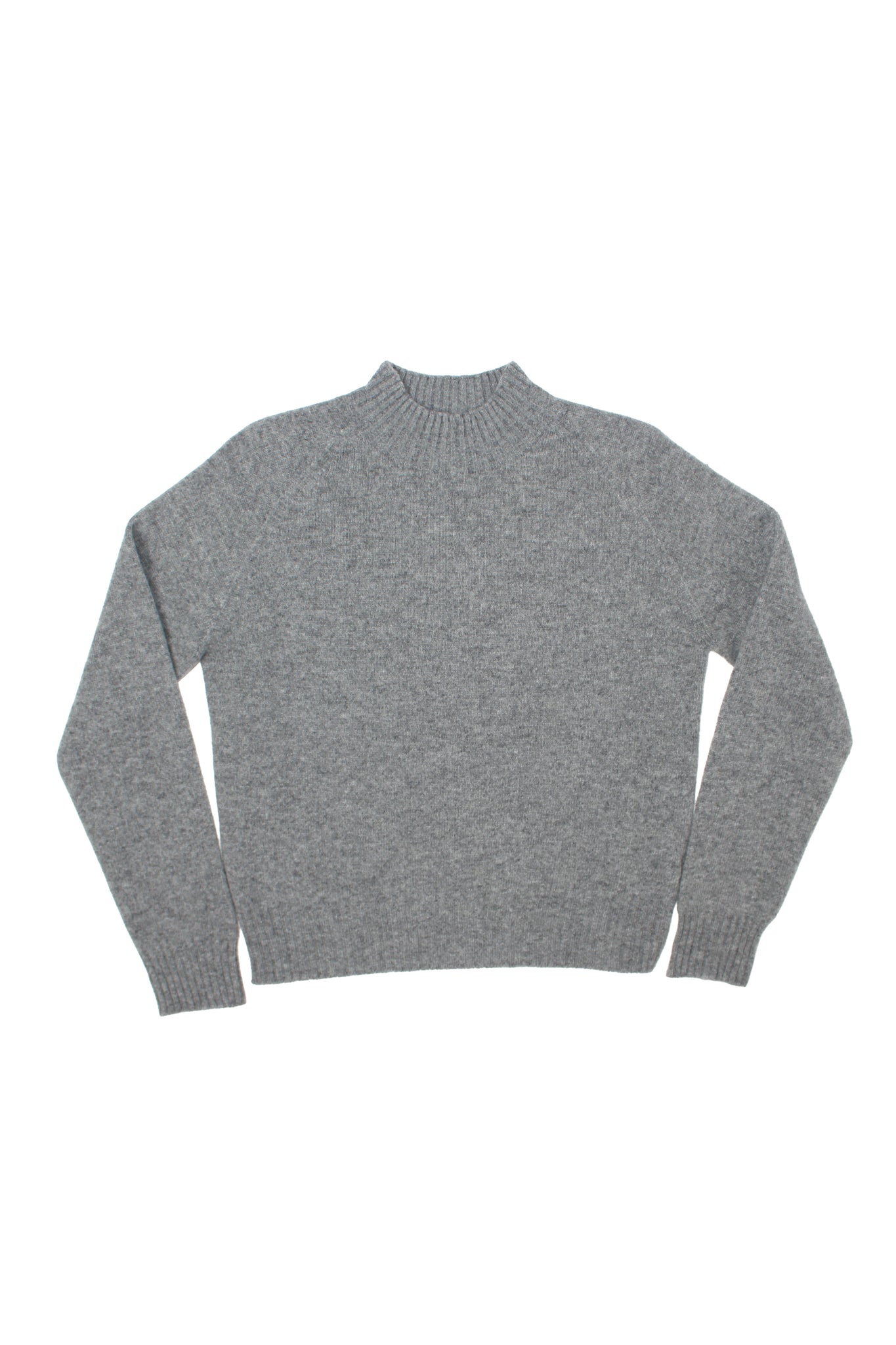 WHOLEGARMENT Mock Neck Wool Sweater in Grey