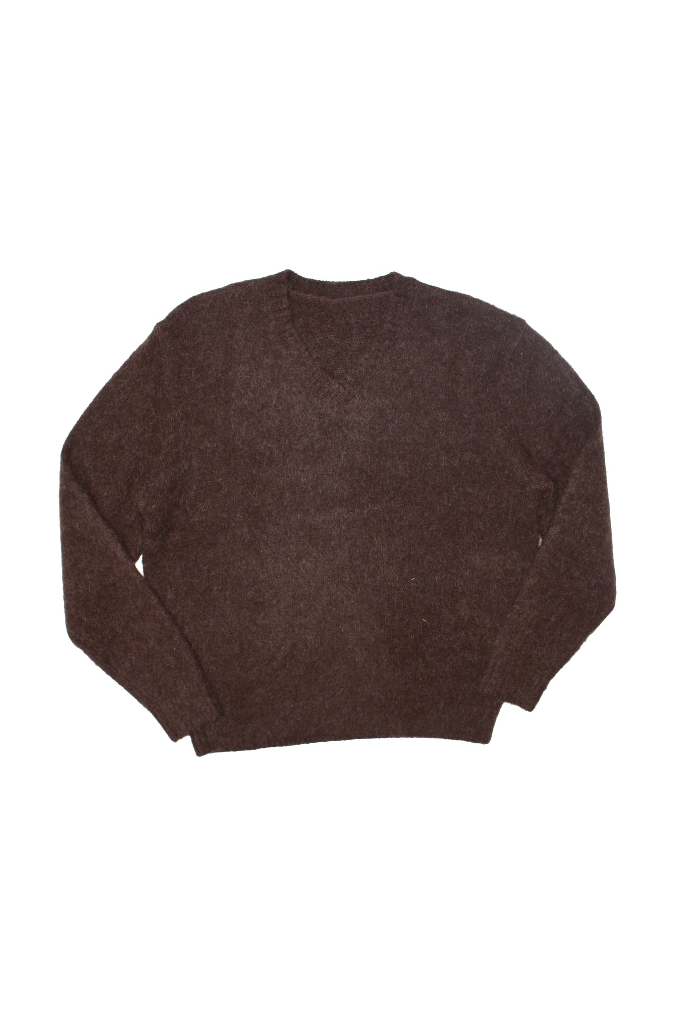 Vion Alpaca V-Neck Sweater in Brown