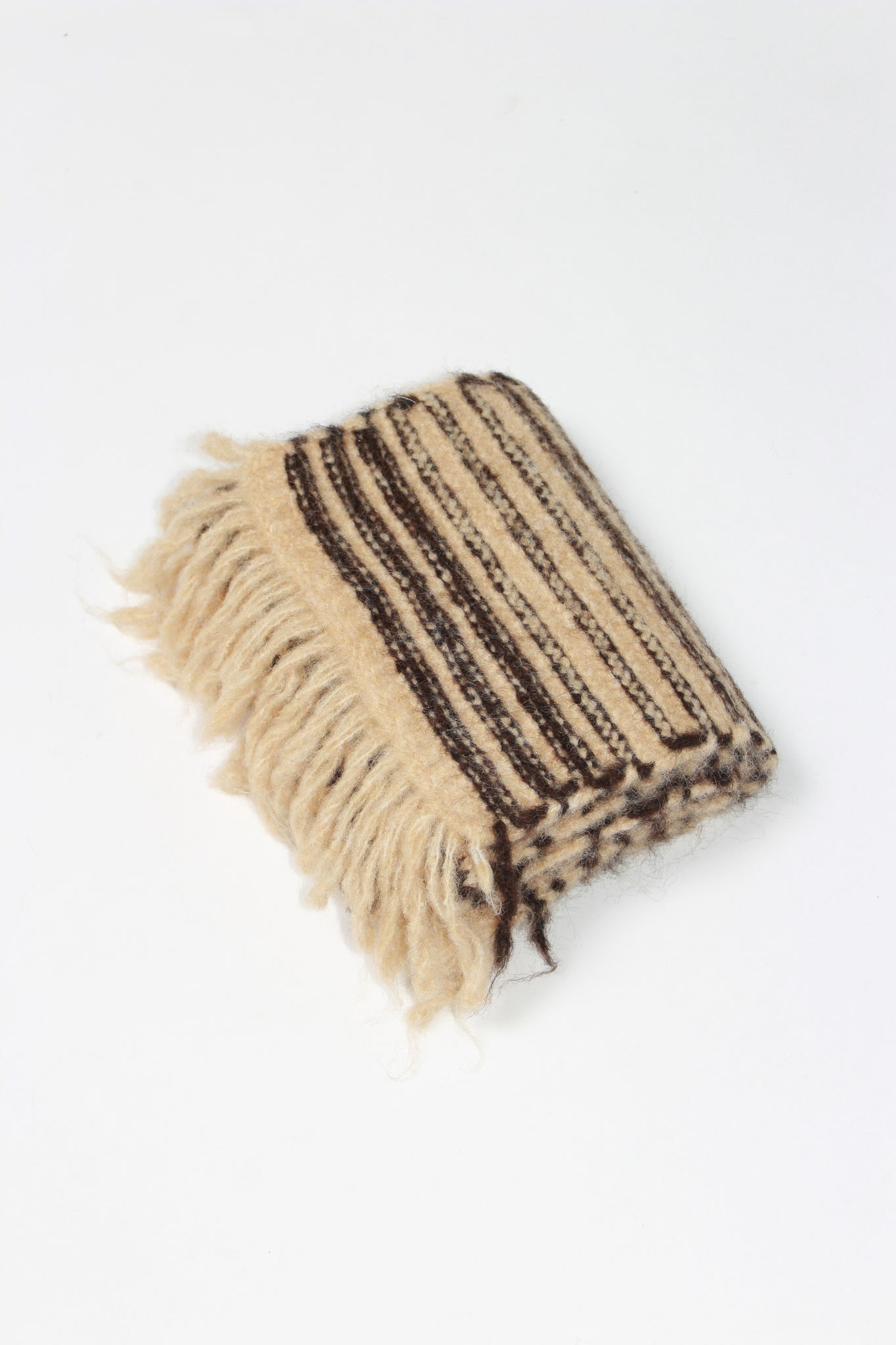 Jerry Wool Stripe Scarf in Khaki