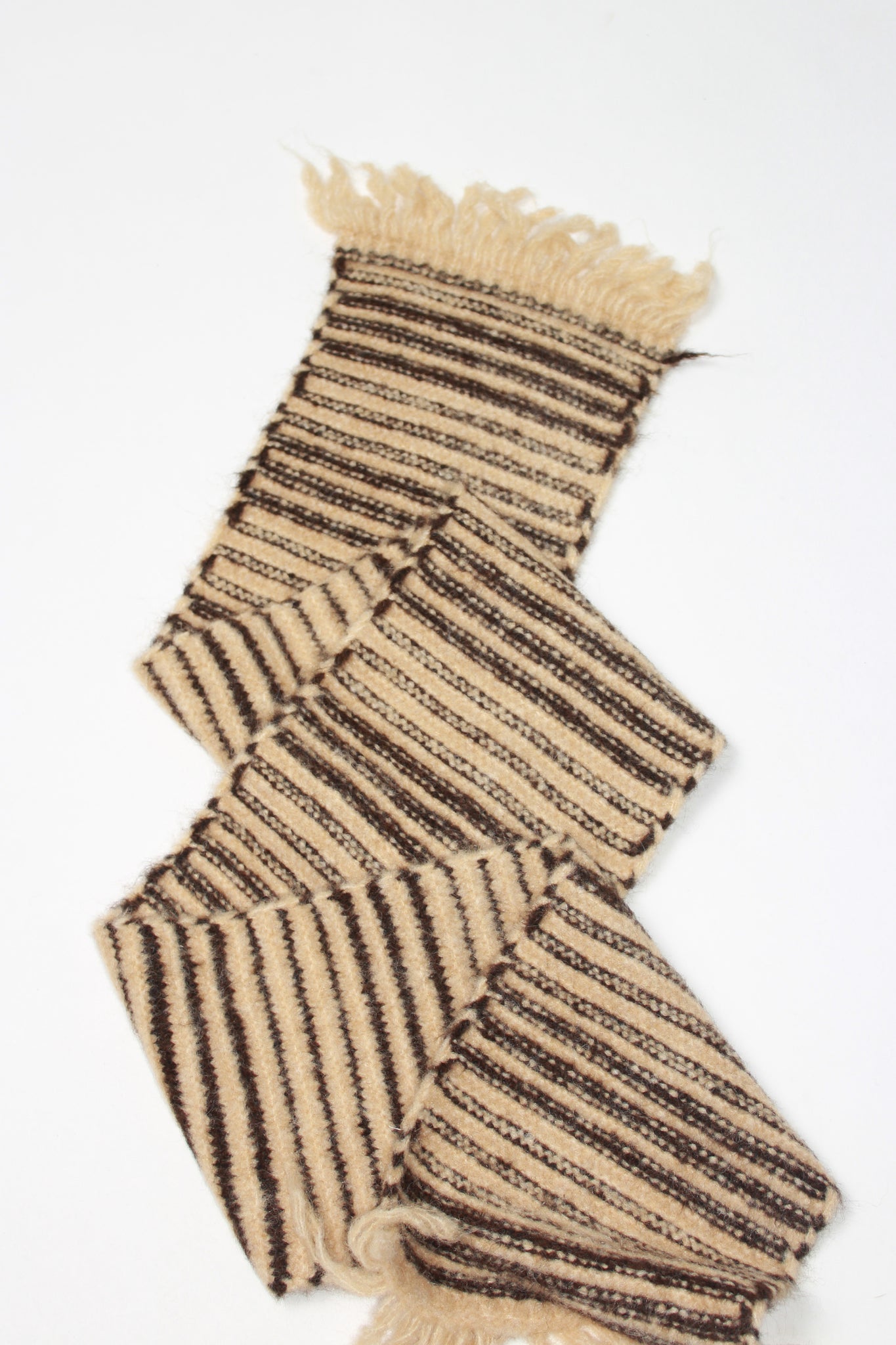 Jerry Wool Stripe Scarf in Khaki
