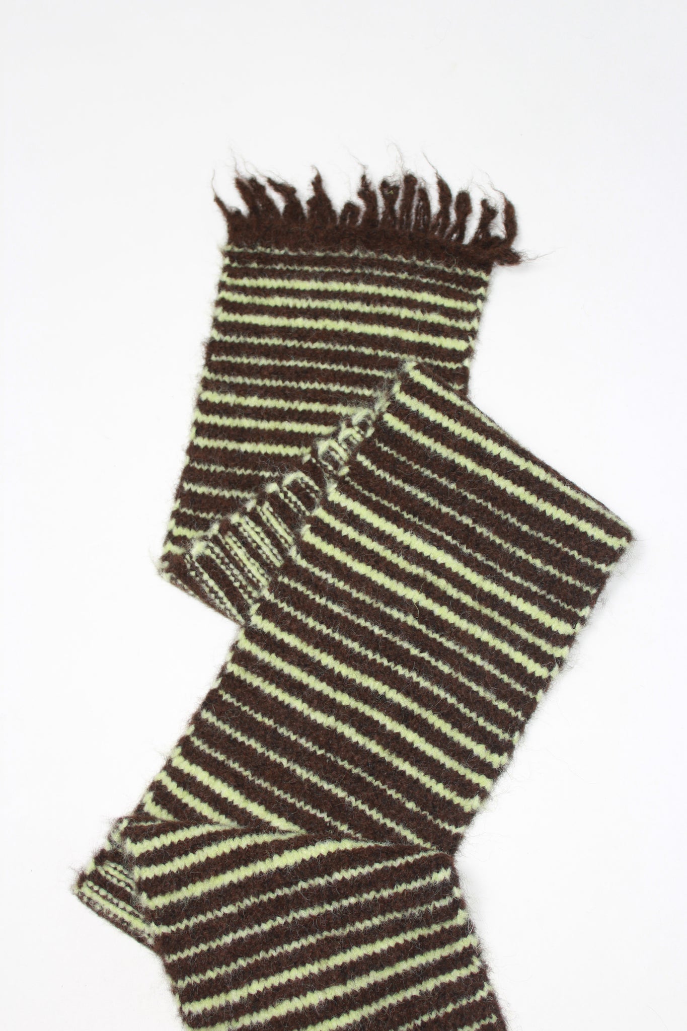 Jerry Wool Stripe Scarf in Brown
