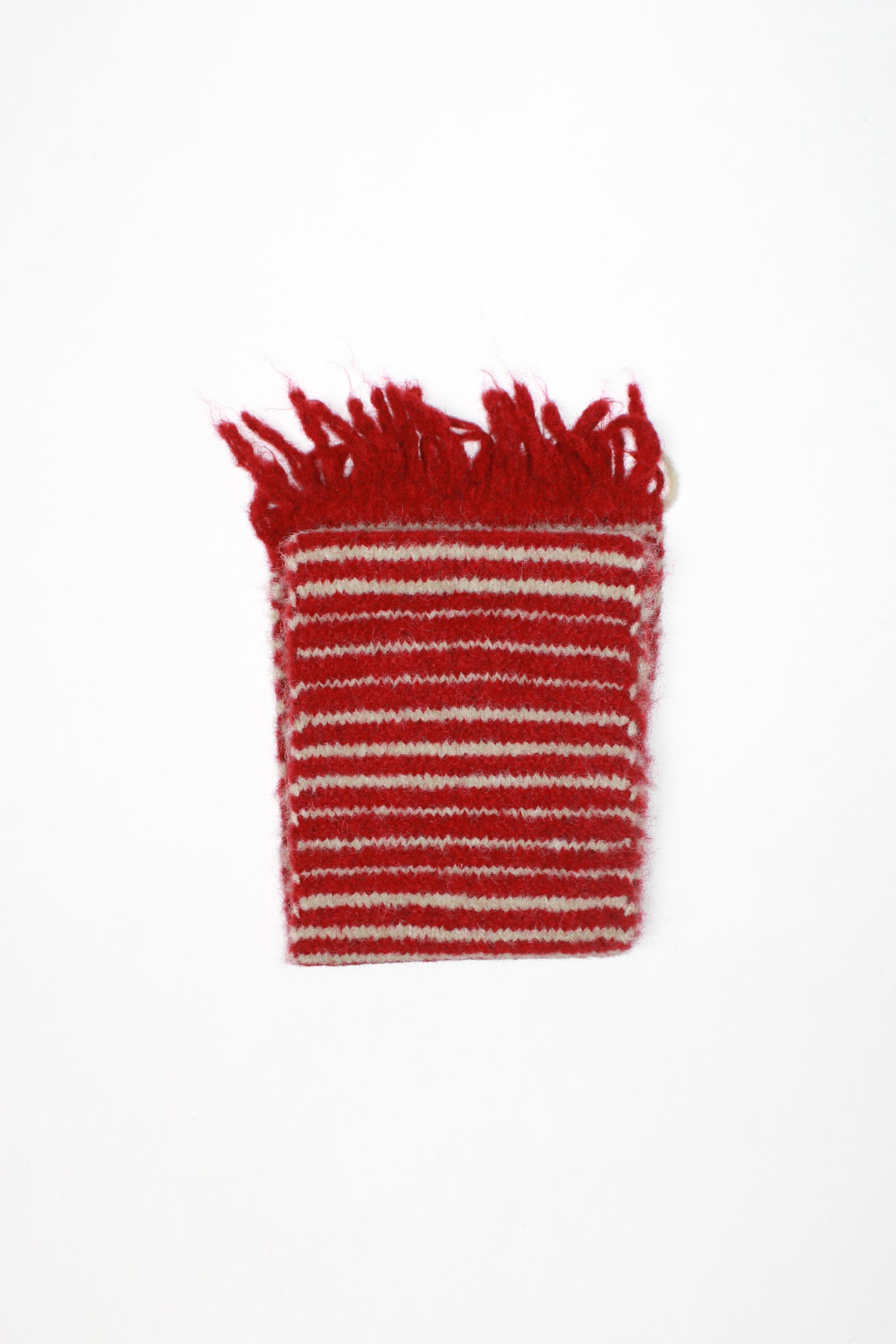 Jerry Wool Stripe Scarf in Red