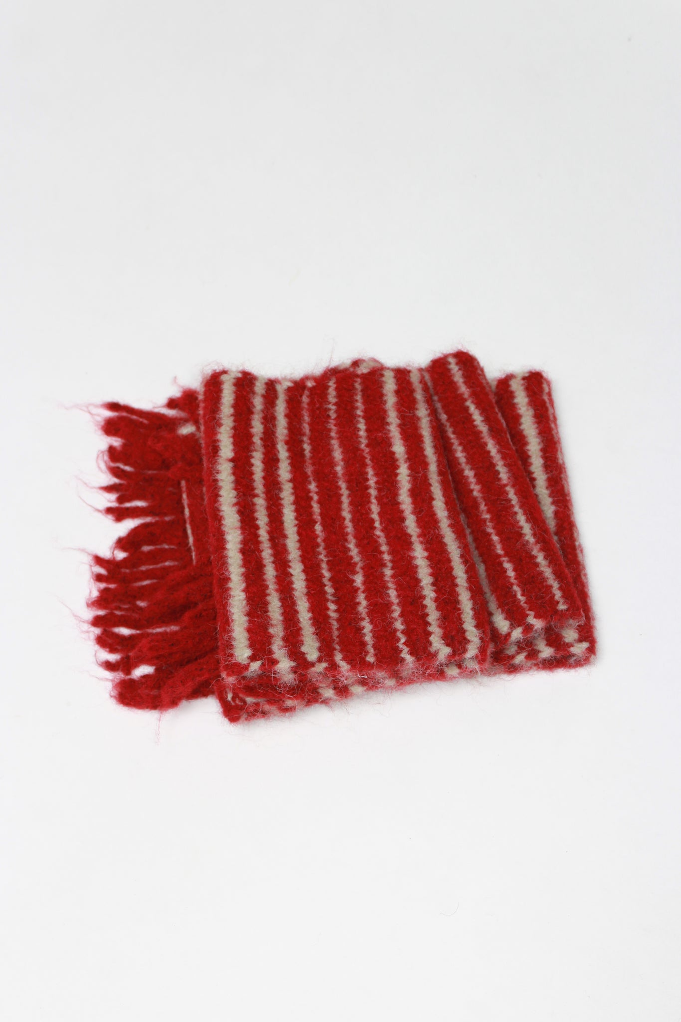 Jerry Wool Stripe Scarf in Red