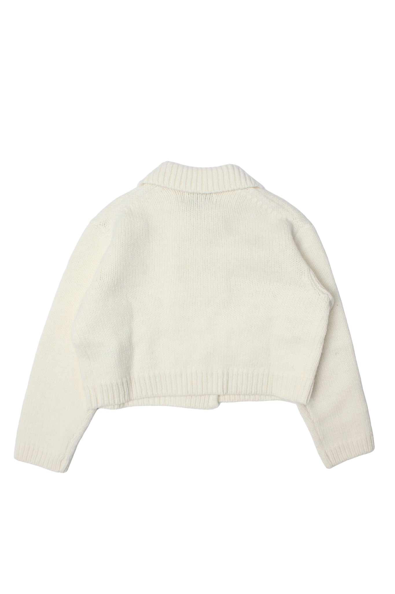 Pebble Crop Knit Jacket in Cream