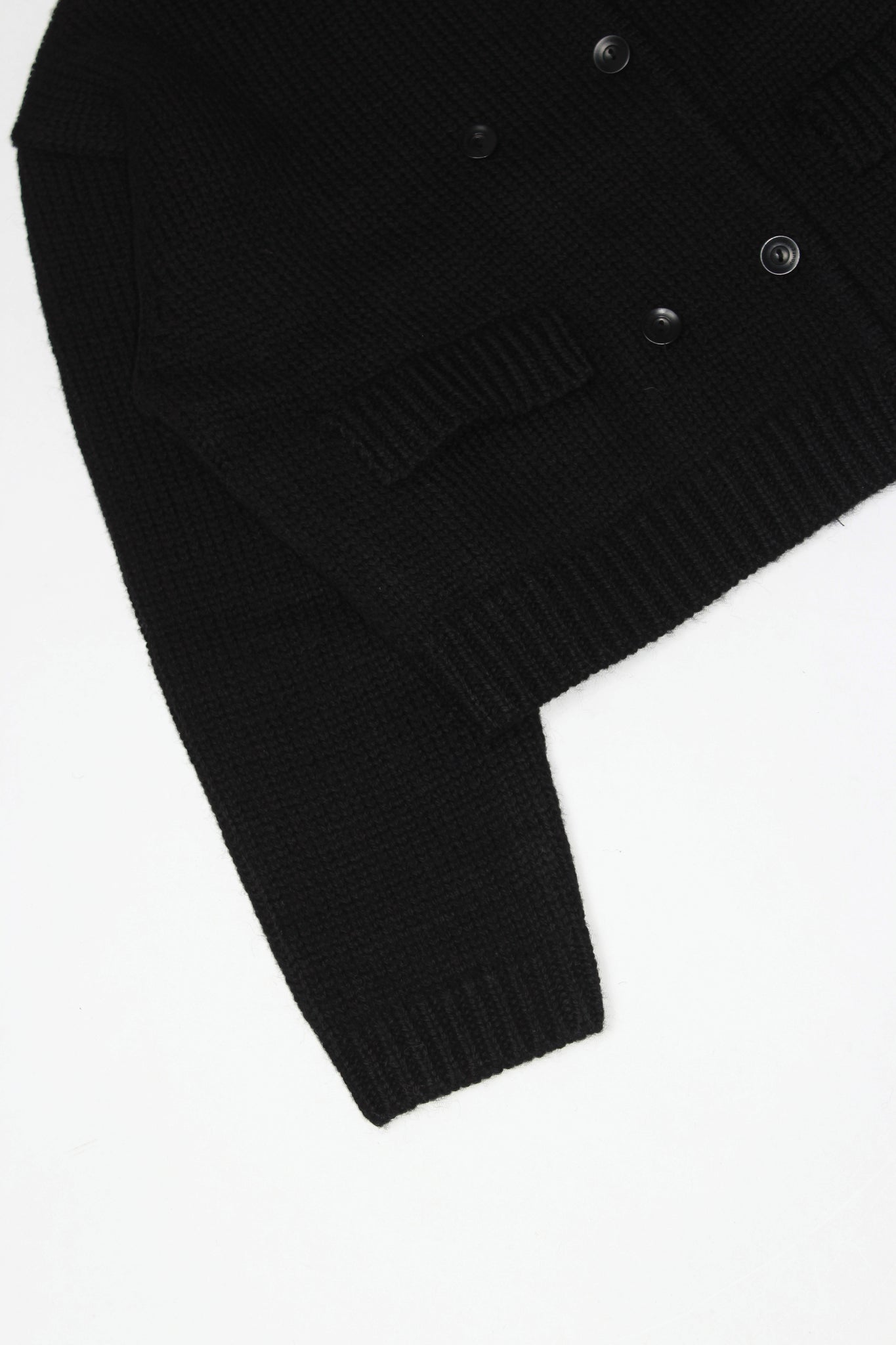 Pebble Crop Knit Jacket in Black