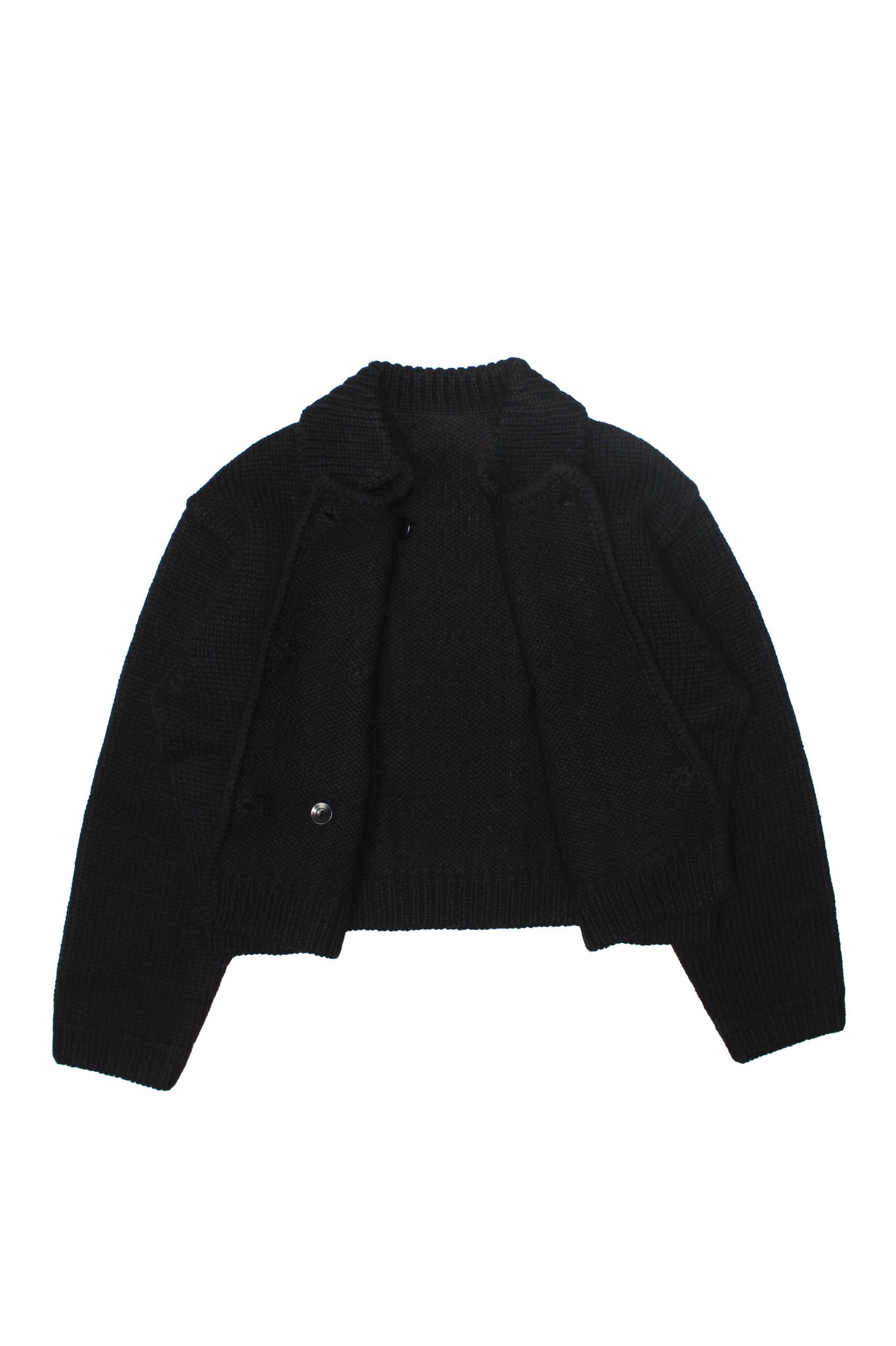 Pebble Crop Knit Jacket in Black