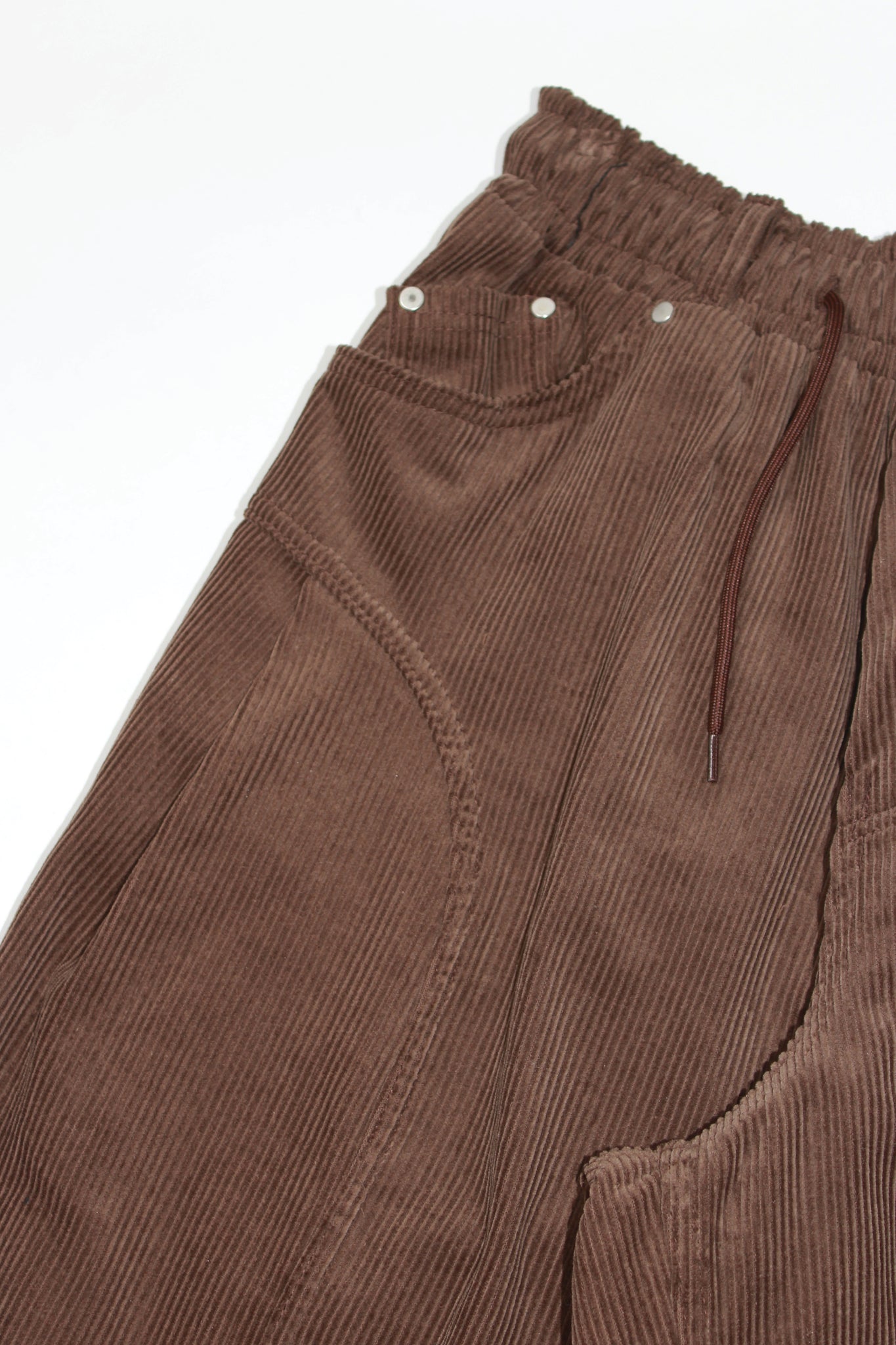 Settle Corduroy Barrel Leg Pants in Brown