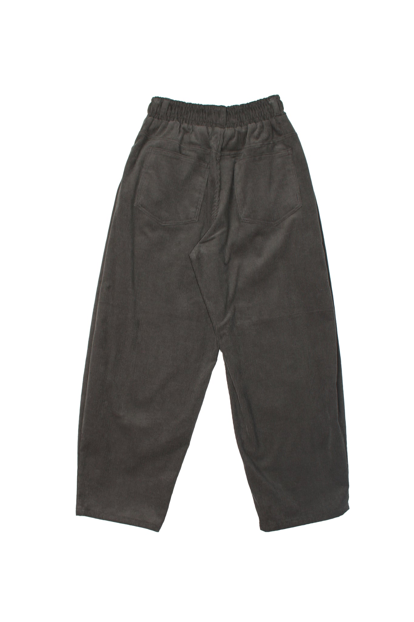 Settle Corduroy Barrel Leg Pants in Charcoal
