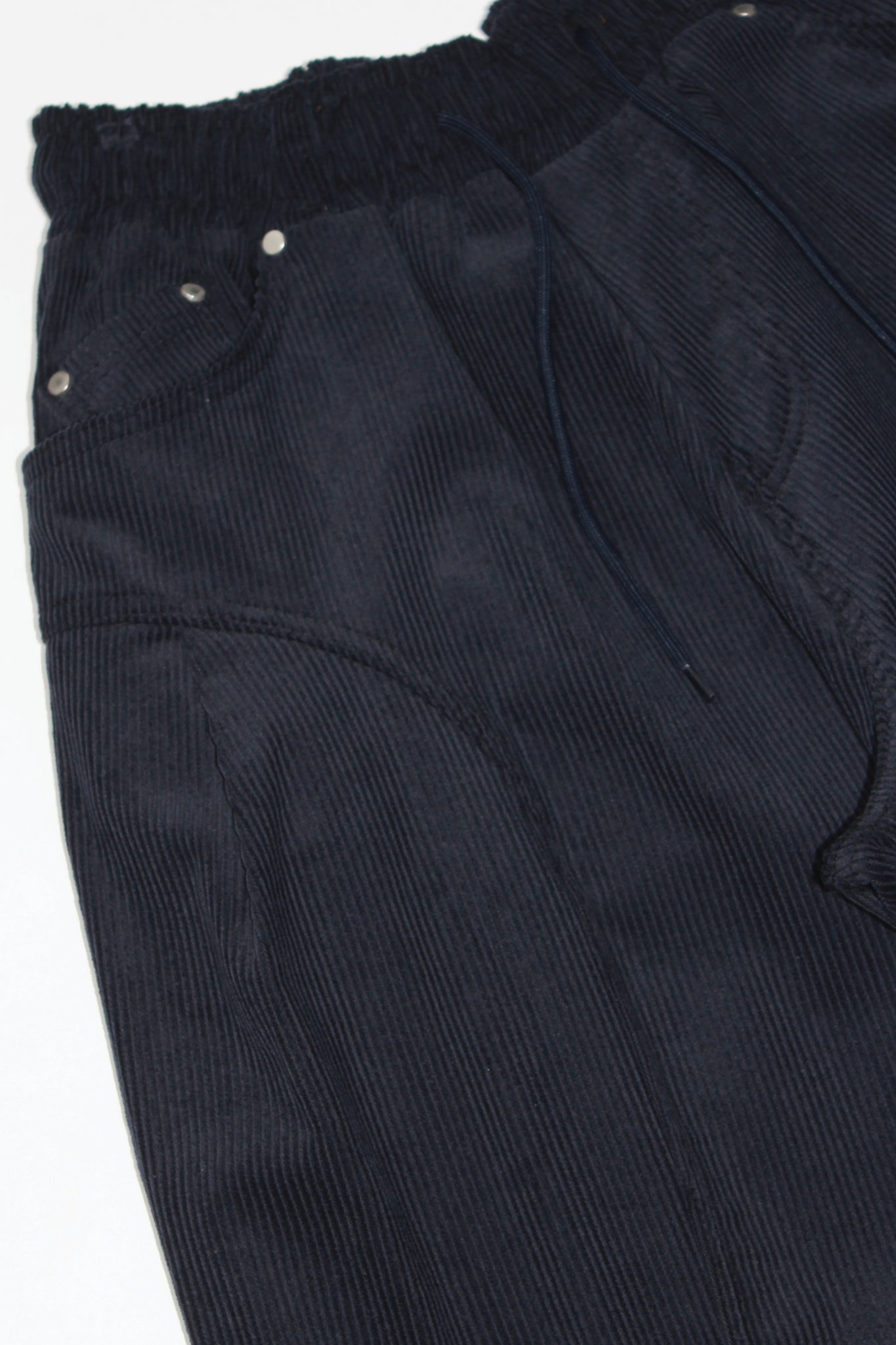 Settle Corduroy Barrel Leg Pants in Navy