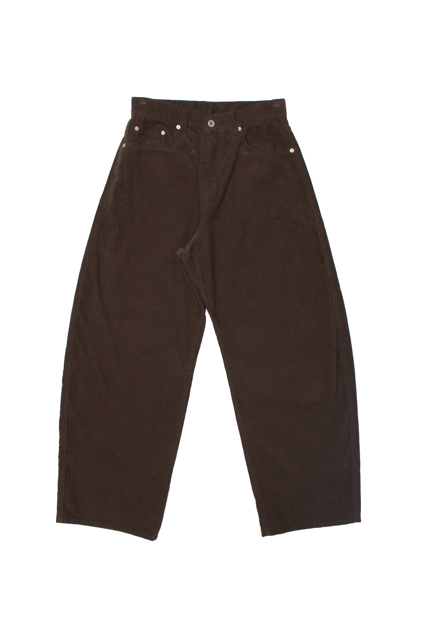 Corduroy Curved Pants in Brown