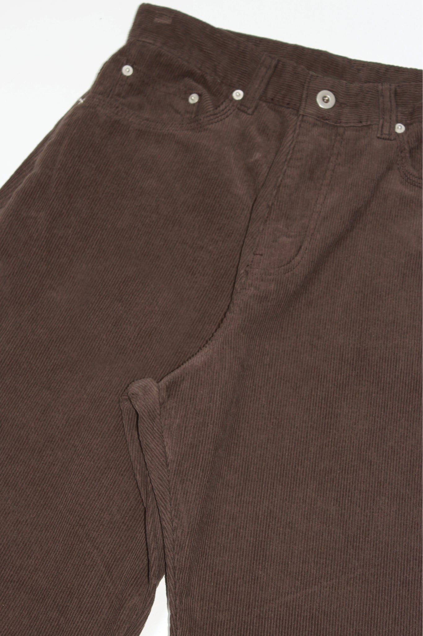 Corduroy Curved Pants in Brown