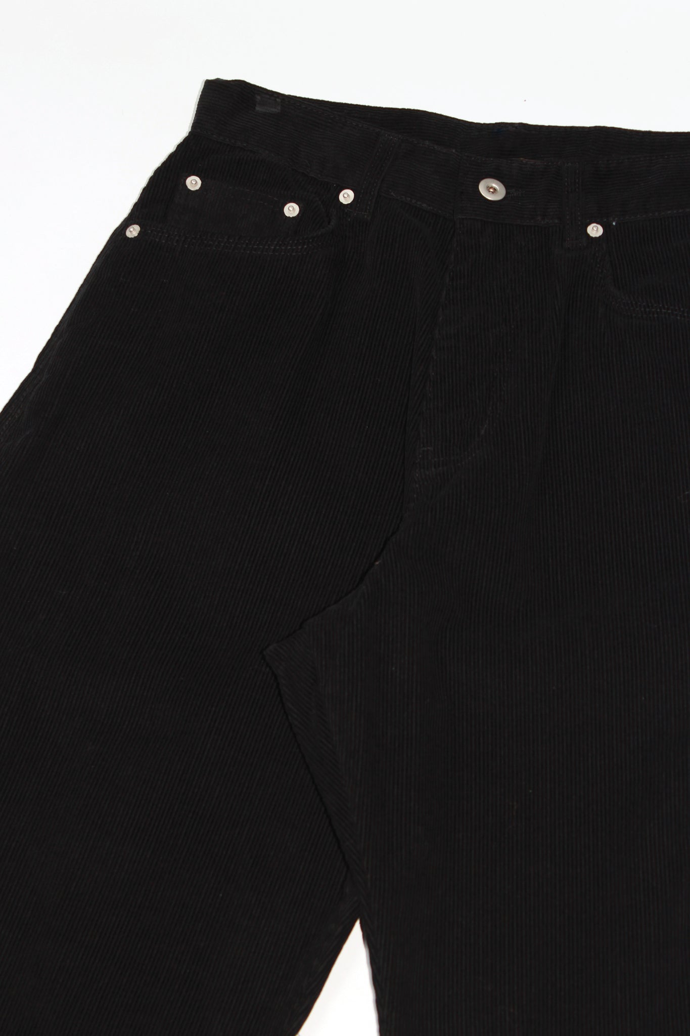 Corduroy Curved Pants in Black