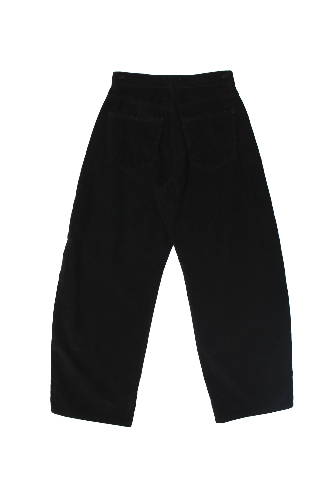 Corduroy Curved Pants in Black