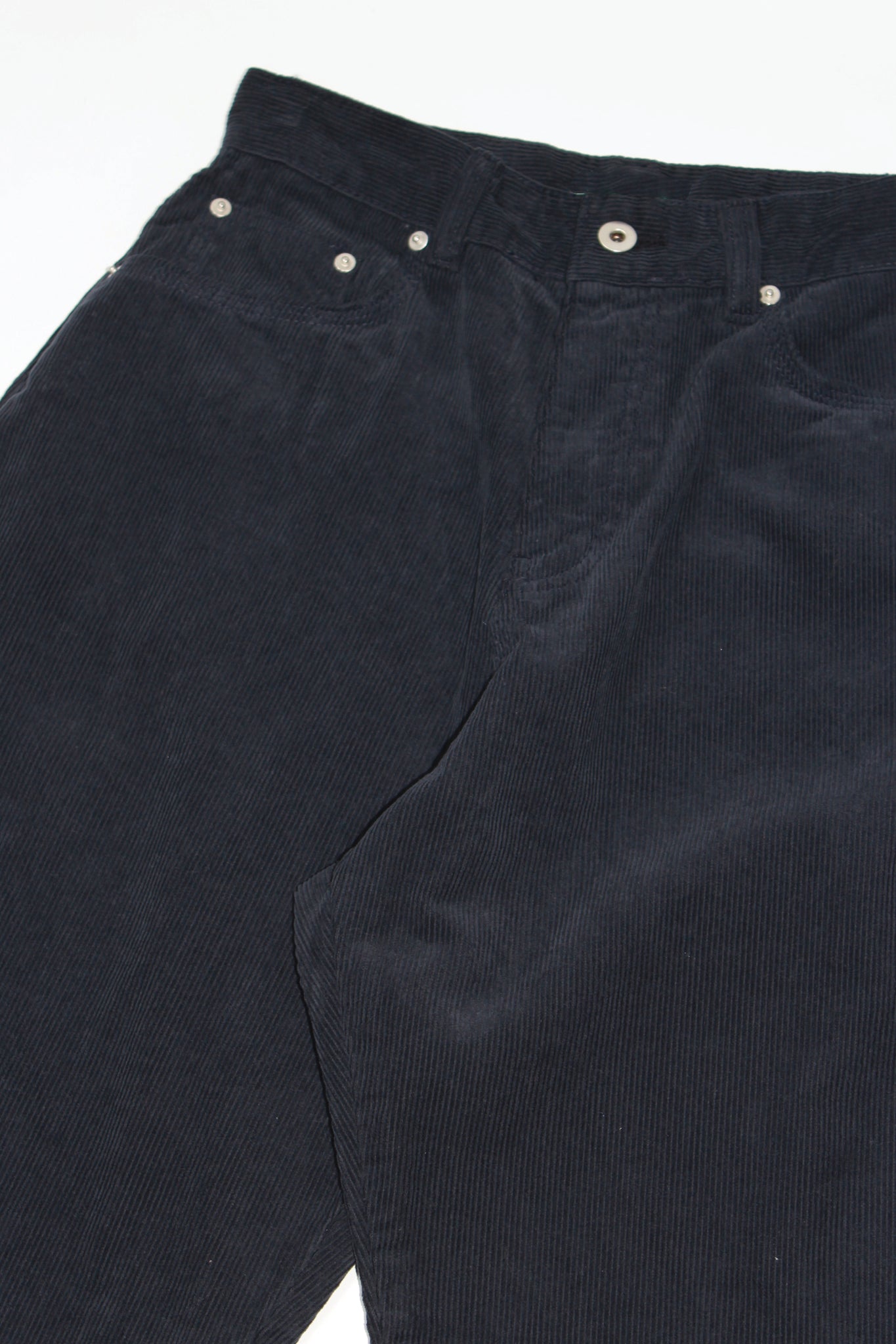 Corduroy Curved Pants in Navy