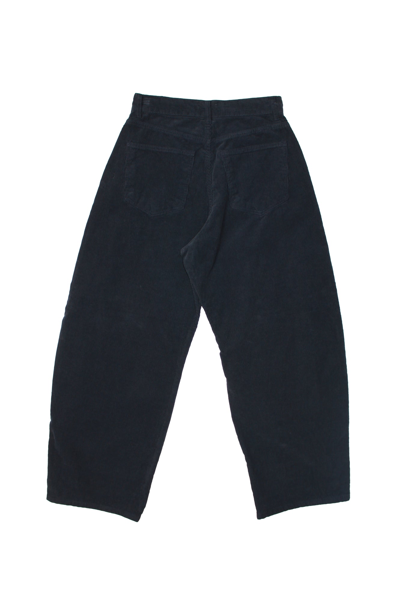 Corduroy Curved Pants in Navy
