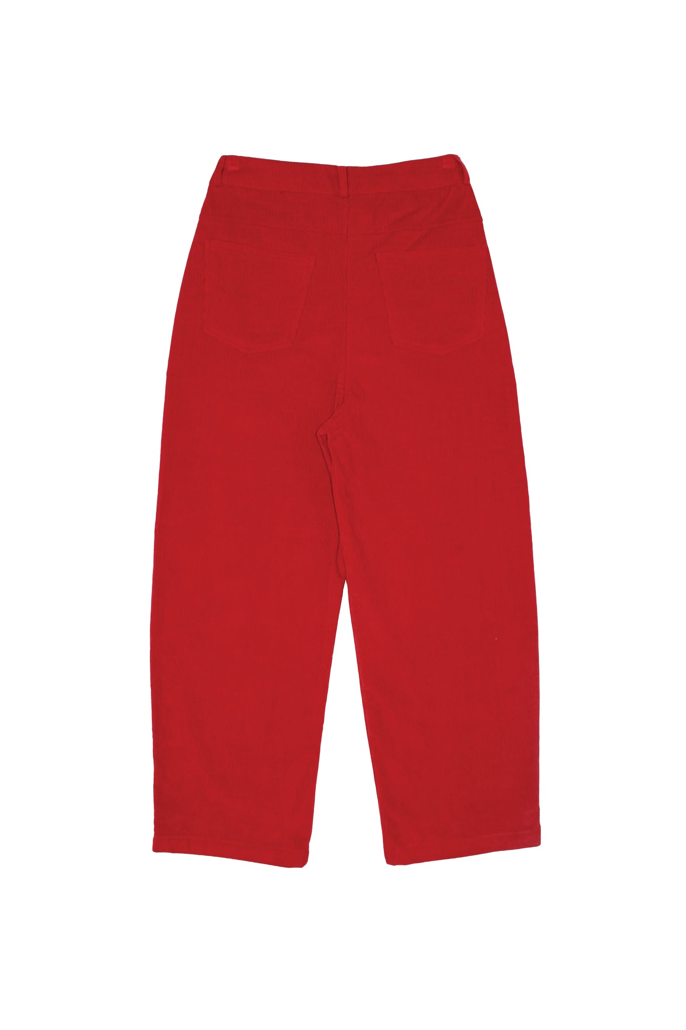 Red Straight Leg Corduroy Pants