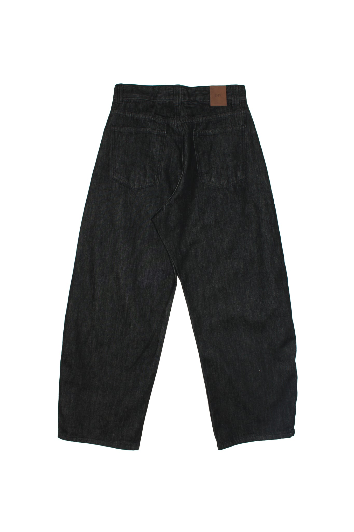 Black Curved Denim Pants