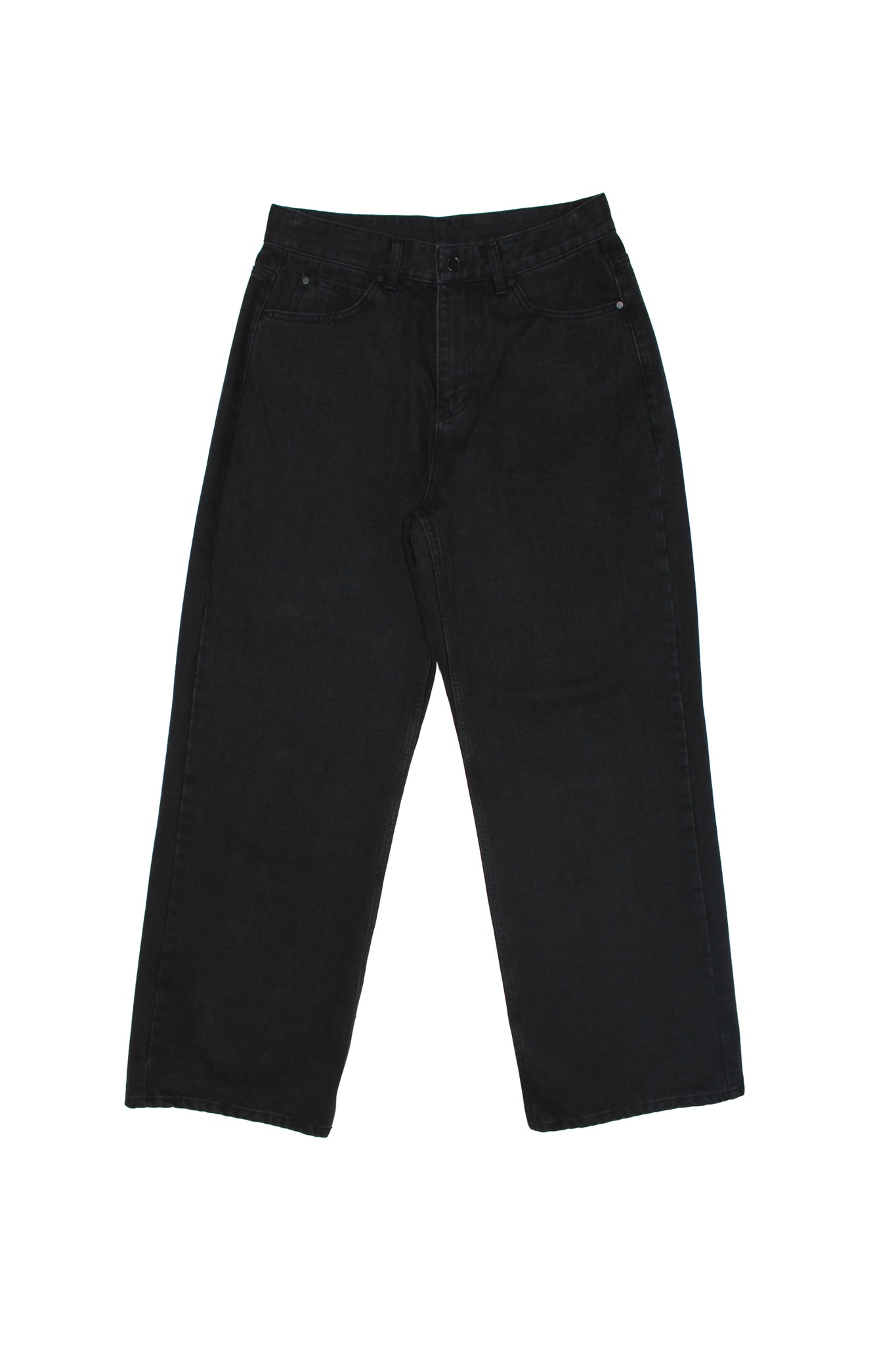 Sand Straight Leg Washed Black Denim