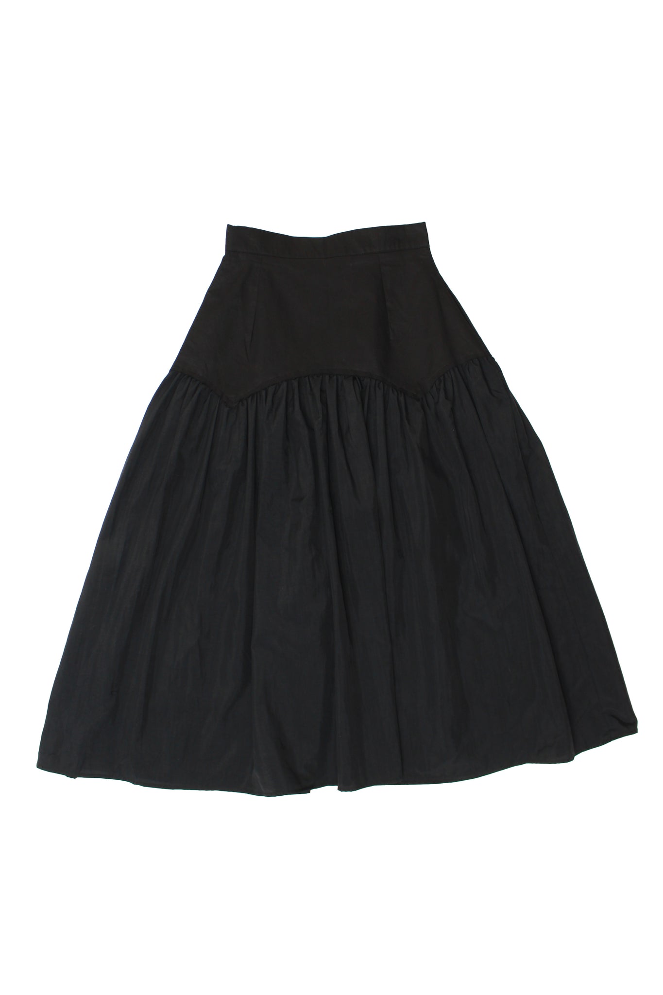 Drop-Waist flare midi skirt