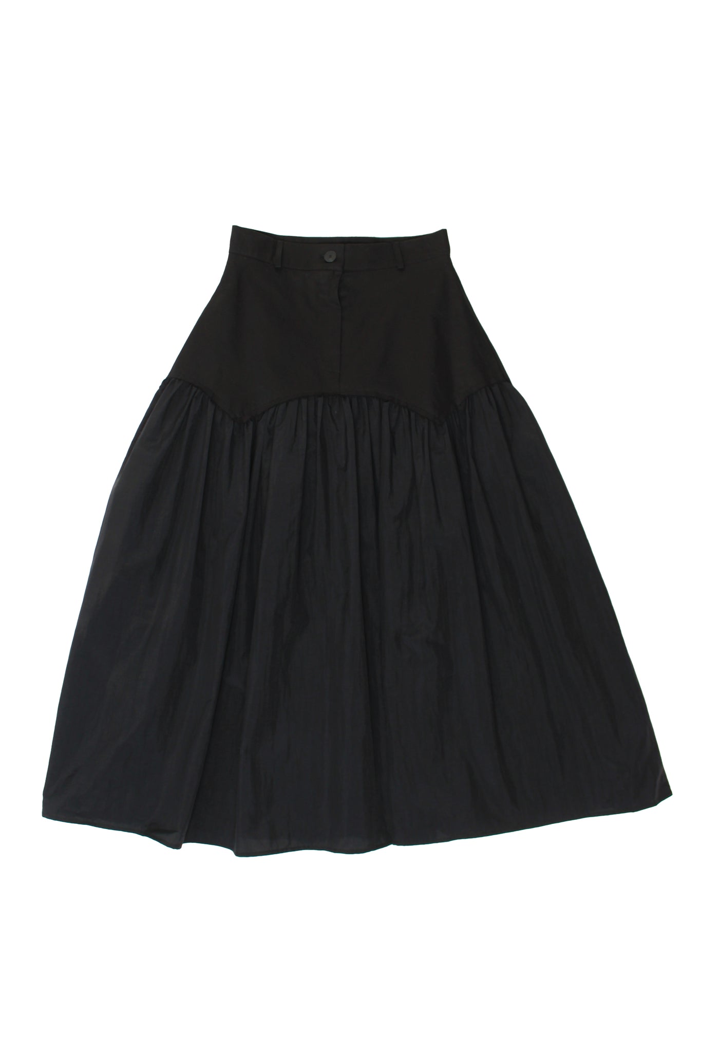 Drop-Waist flare midi skirt