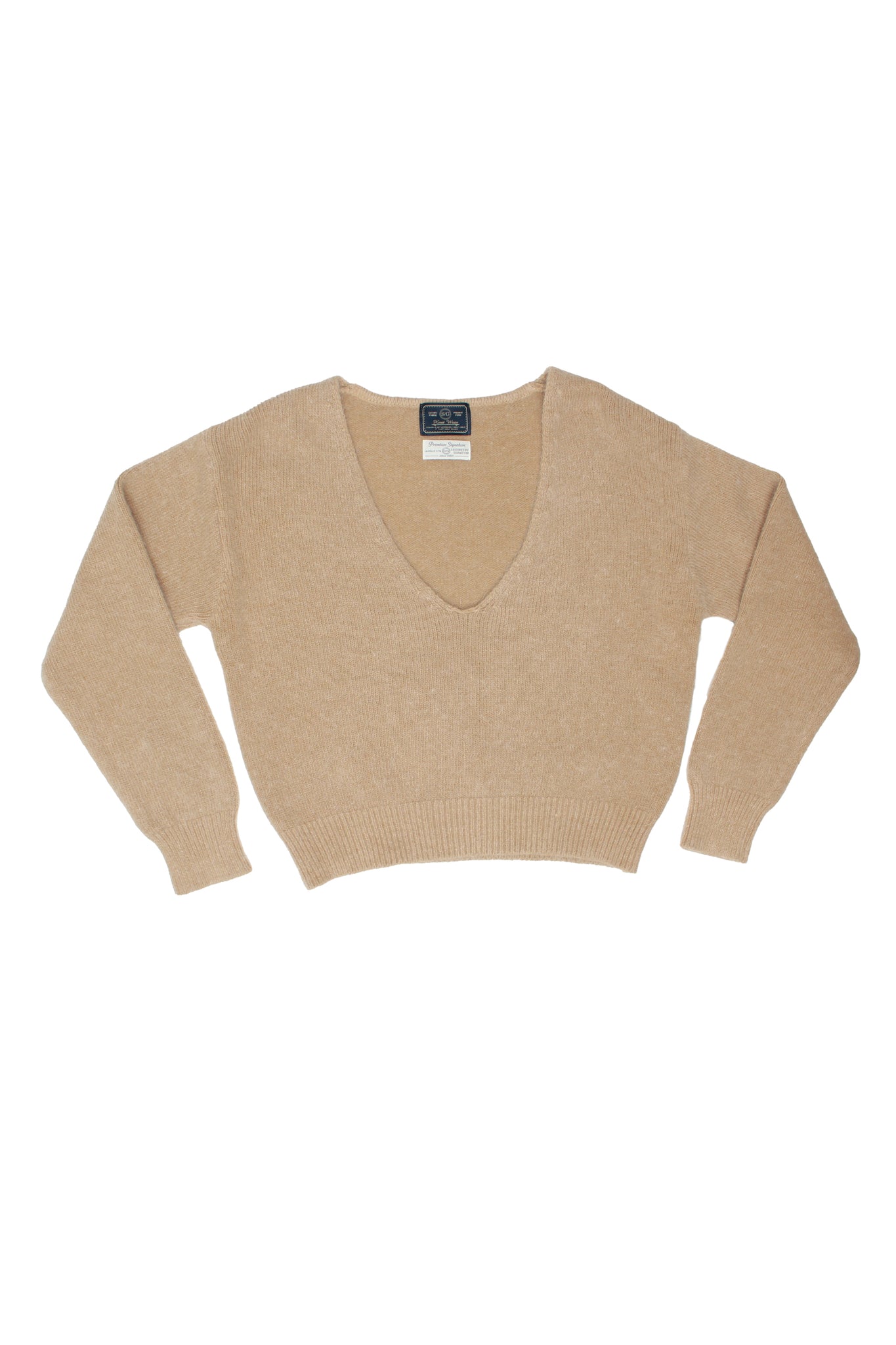 2-in-1 Layered Angora Sweater in Beige