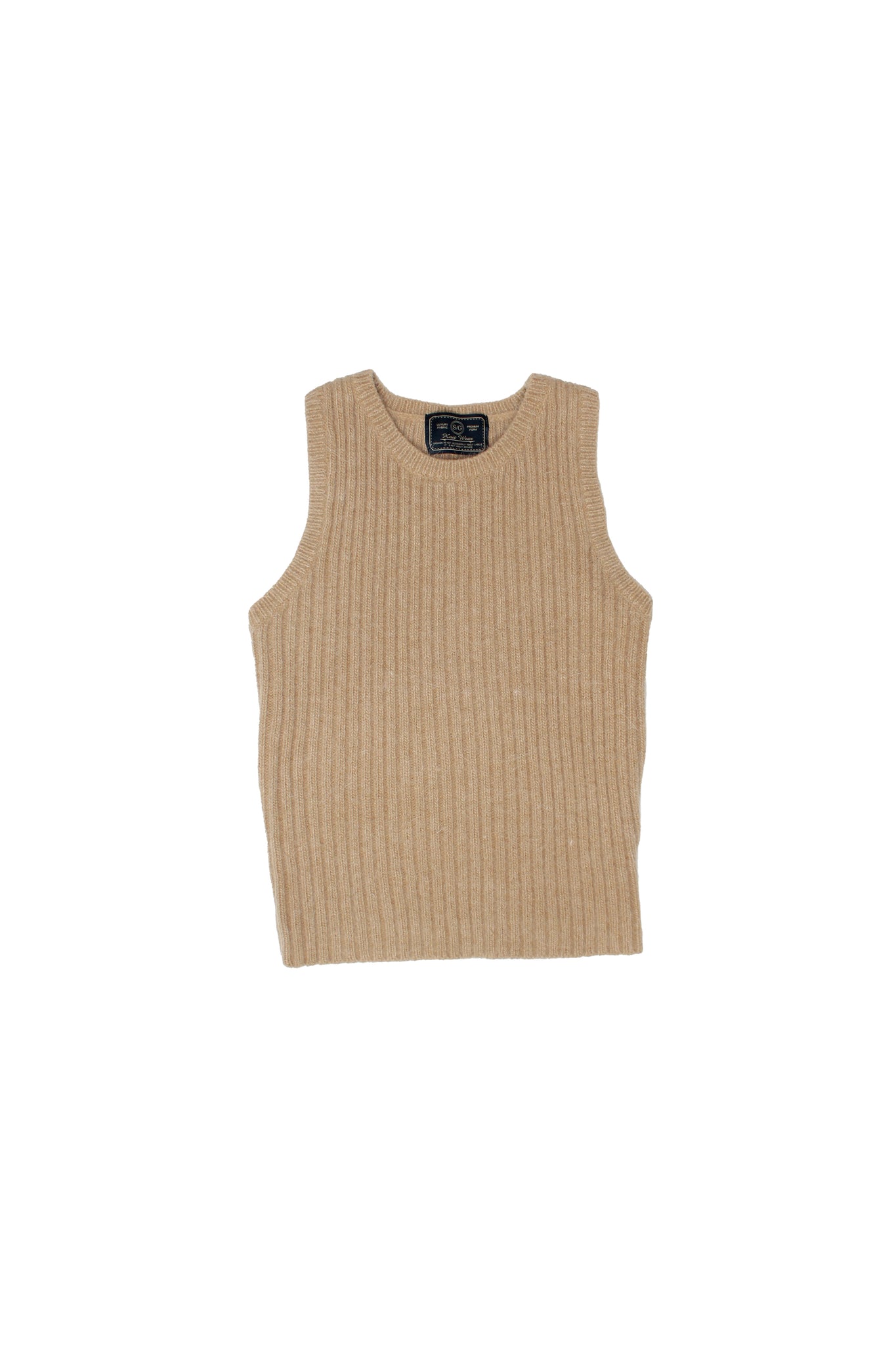 2-in-1 Layered Angora Sweater in Beige