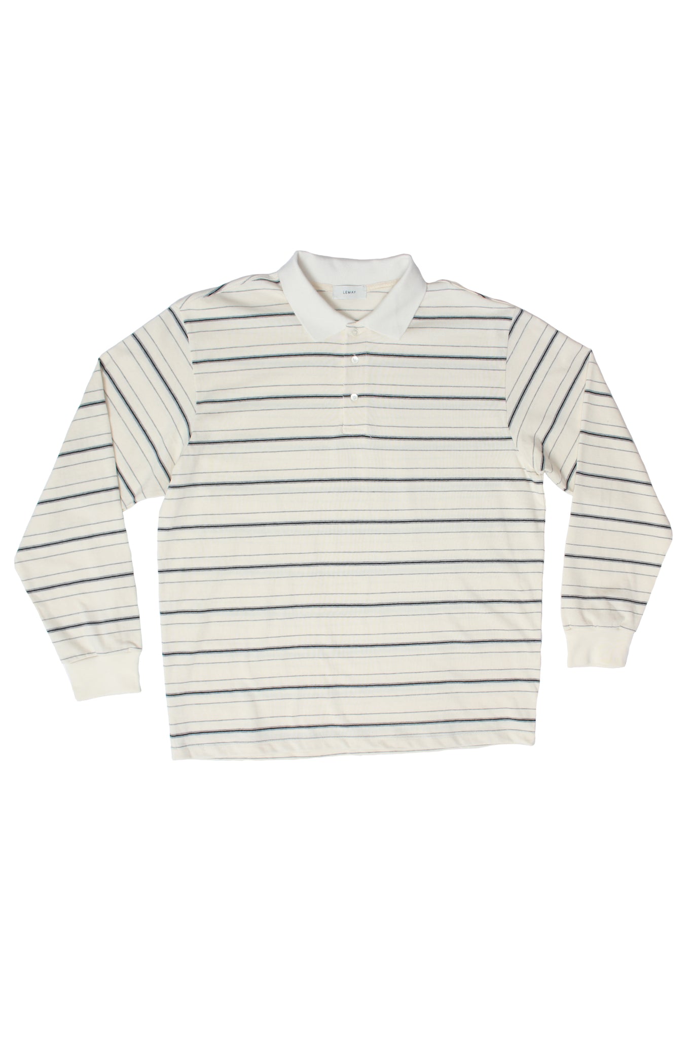 Cotton Stripe Collar T-Shirts in Ivory