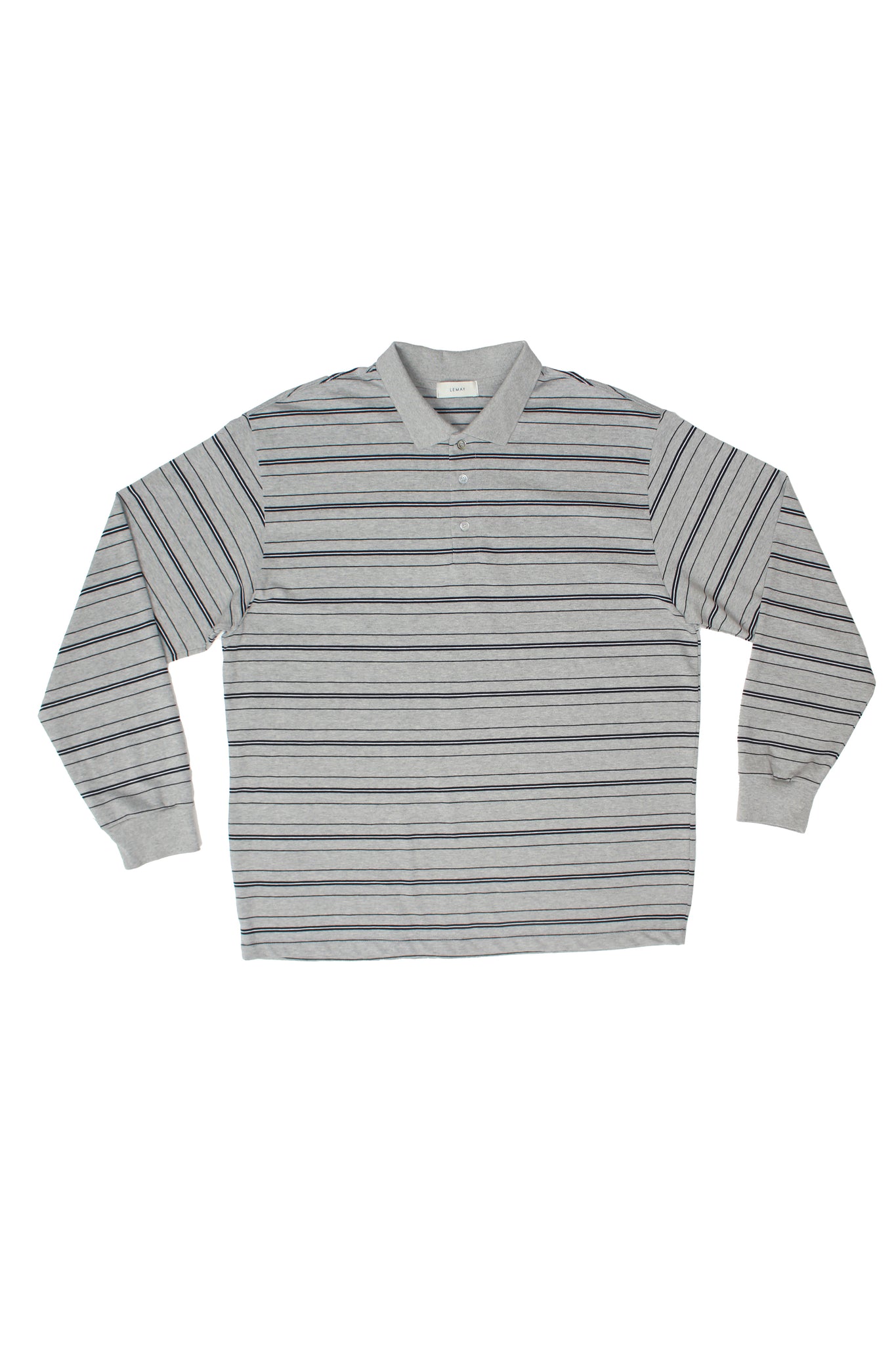 Cotton Stripe Collar T-Shirts in Grey