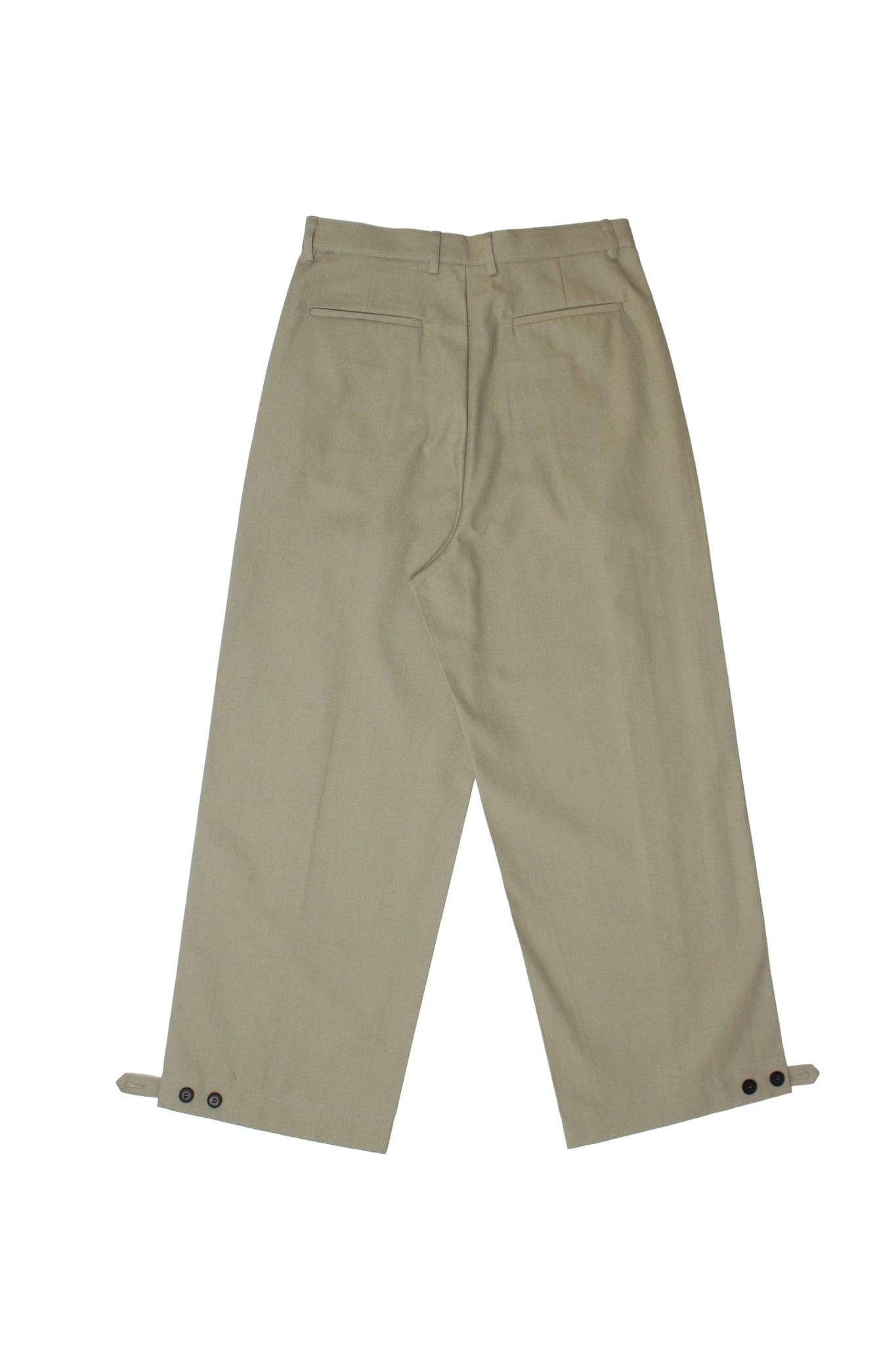 Senne Double Pin-tuck Pants in Khaki Green