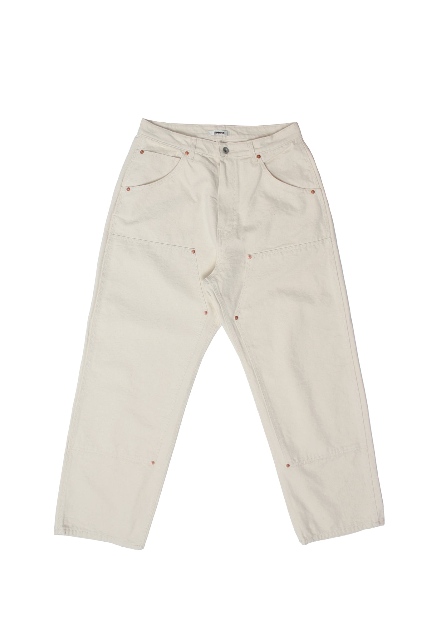 Heavy Cotton Double Knee Pants in Natural