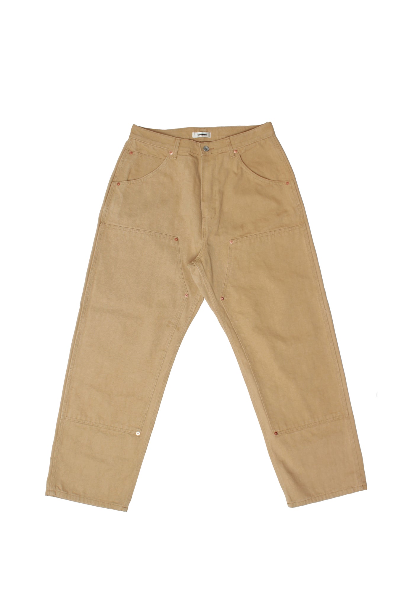 Heavy Cotton Double Knee Pants in Khaki