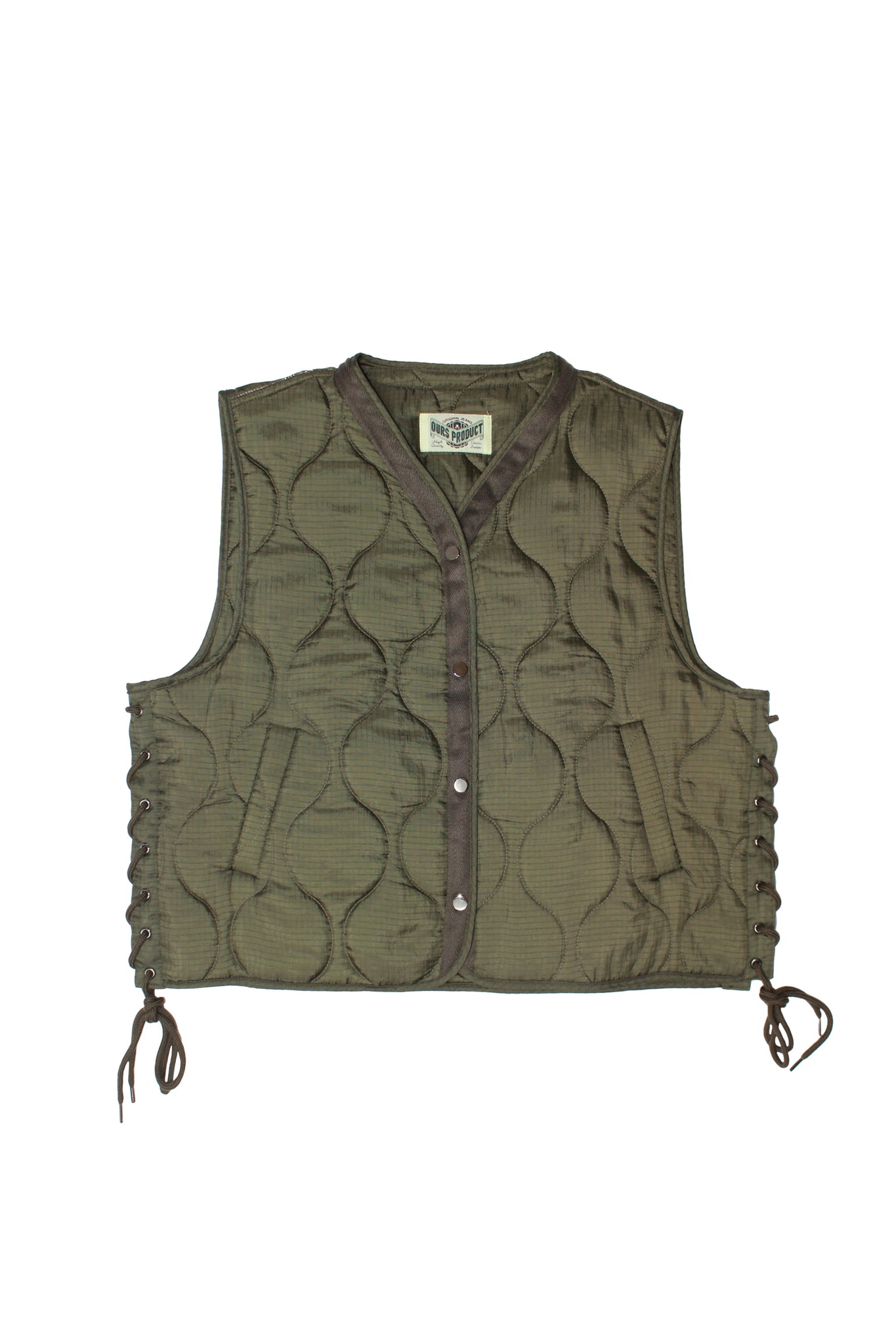 Grommet lace up quilted vest