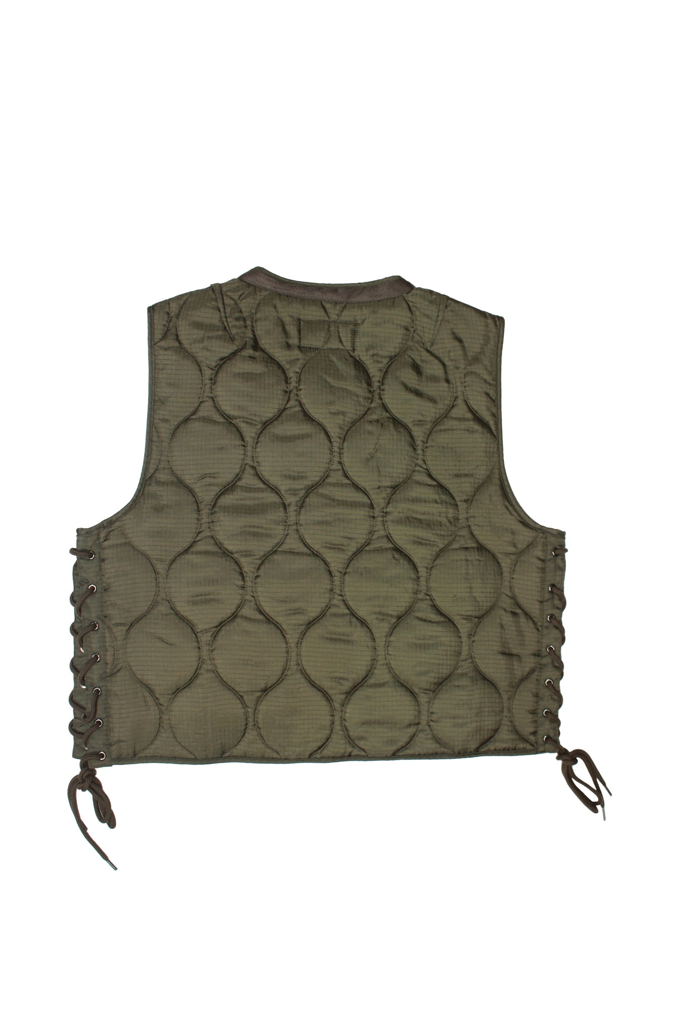 Grommet lace up quilted vest